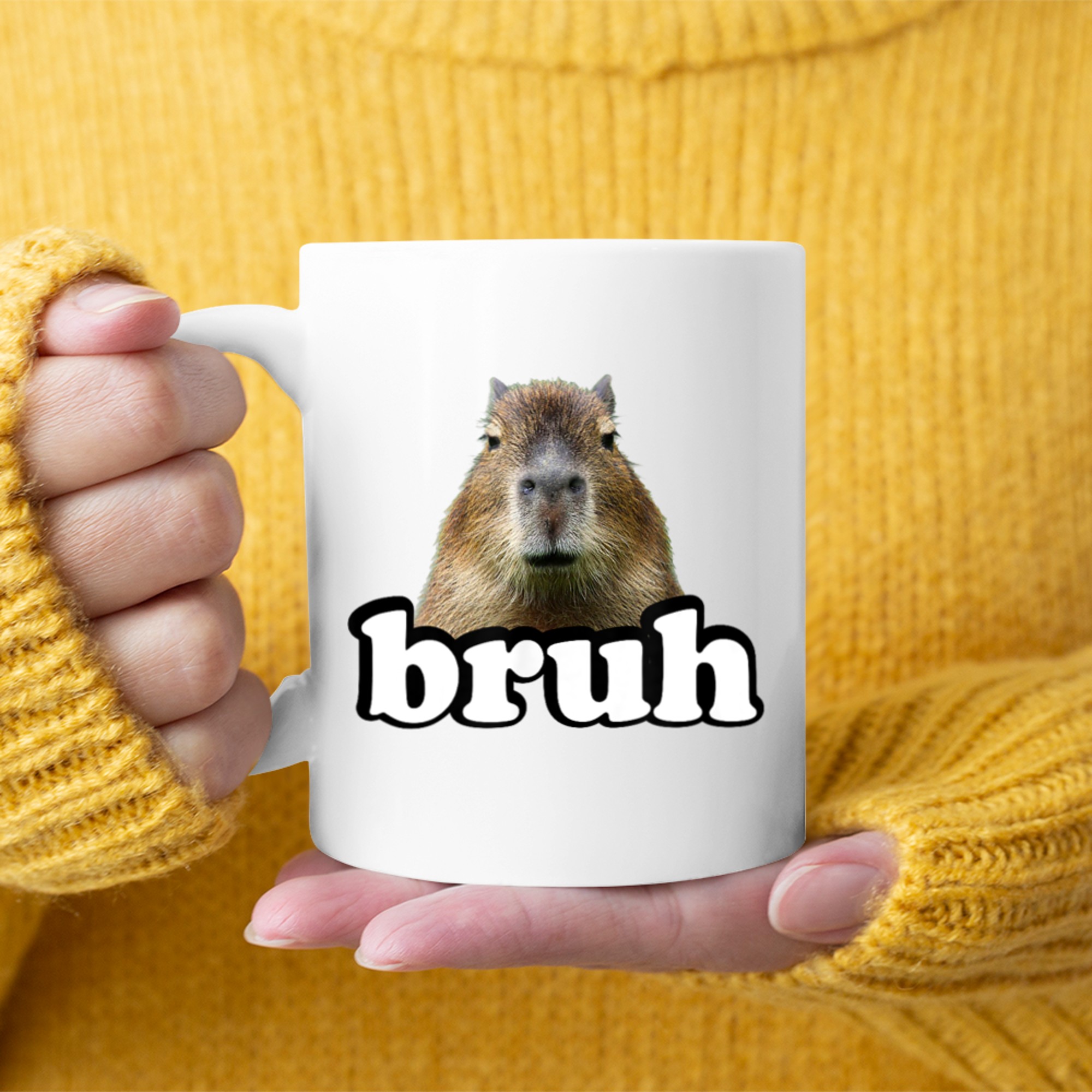 Bruh Capybara Meme Funny Animal Lover Mug