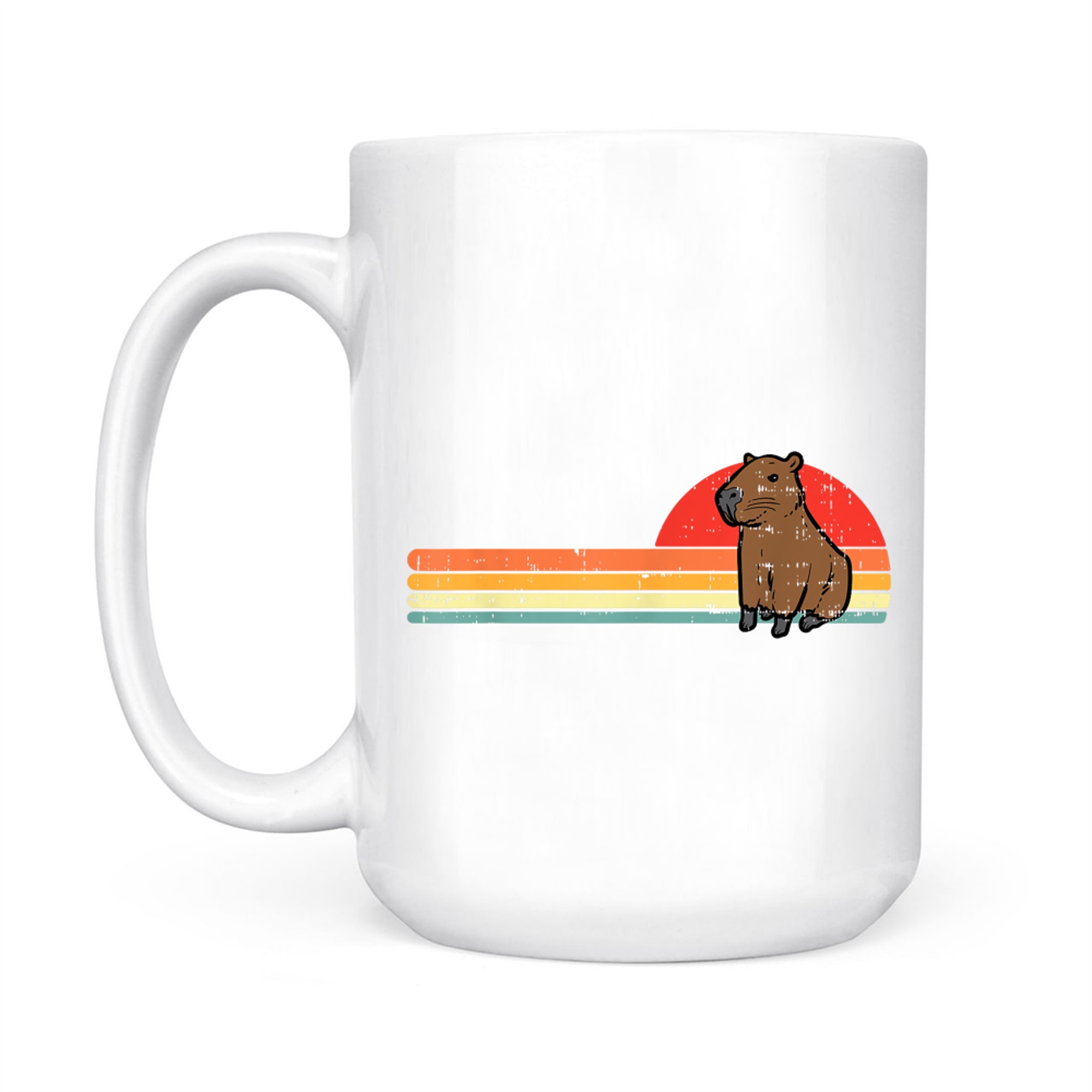 Capybara Chest Sunset Retro Capy Rodent Mug