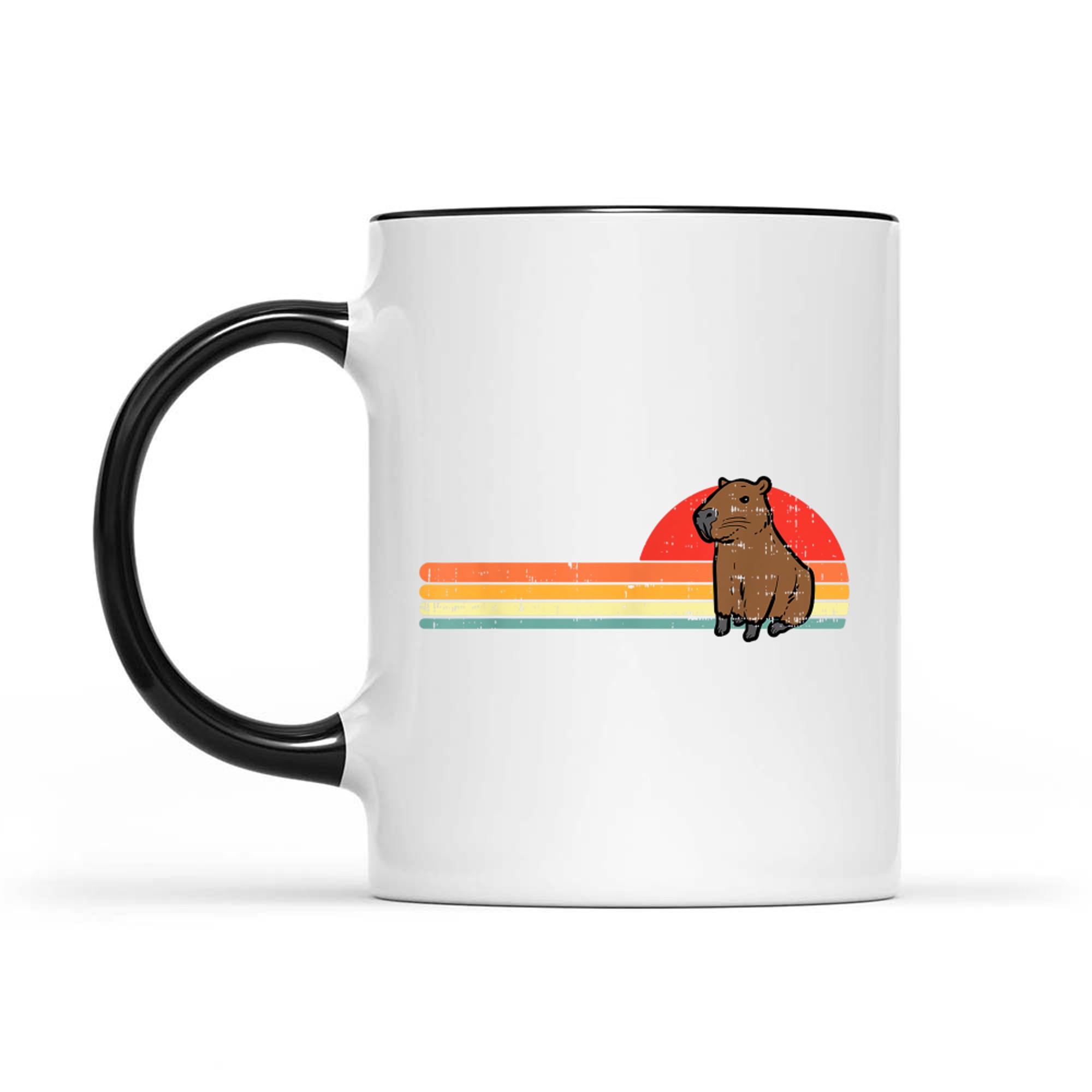 Capybara Chest Sunset Retro Capy Rodent Mug