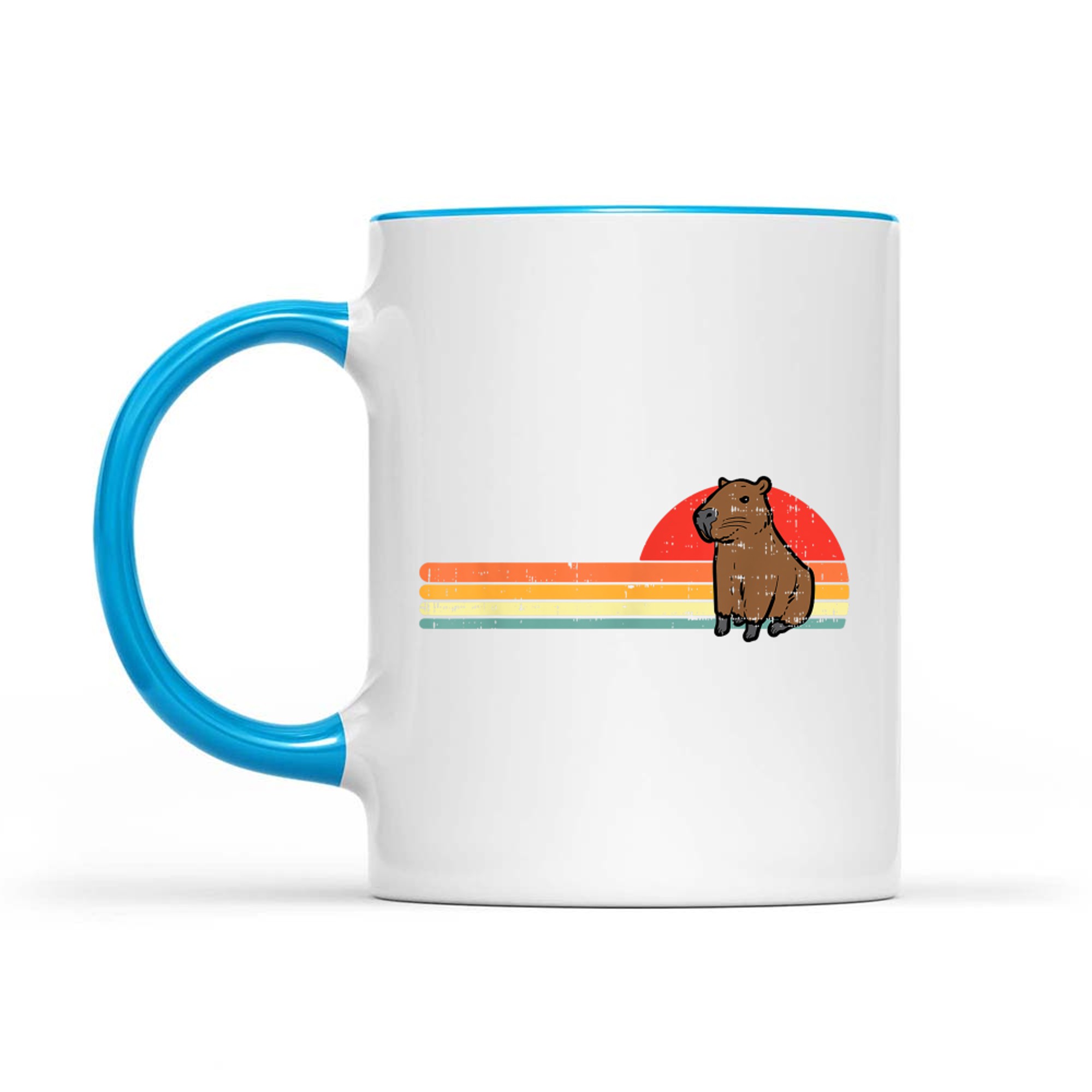Capybara Chest Sunset Retro Capy Rodent Mug