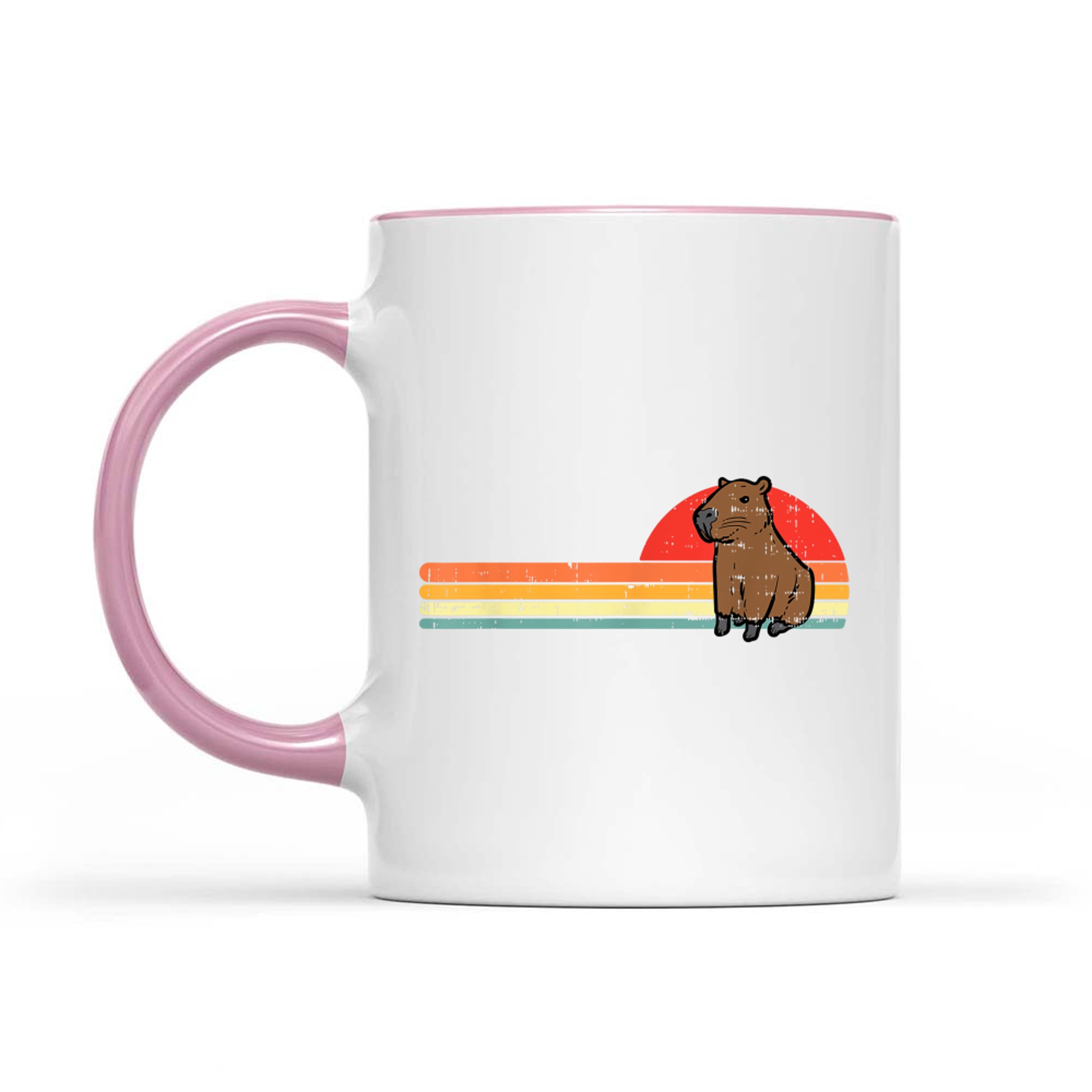 Capybara Chest Sunset Retro Capy Rodent Mug