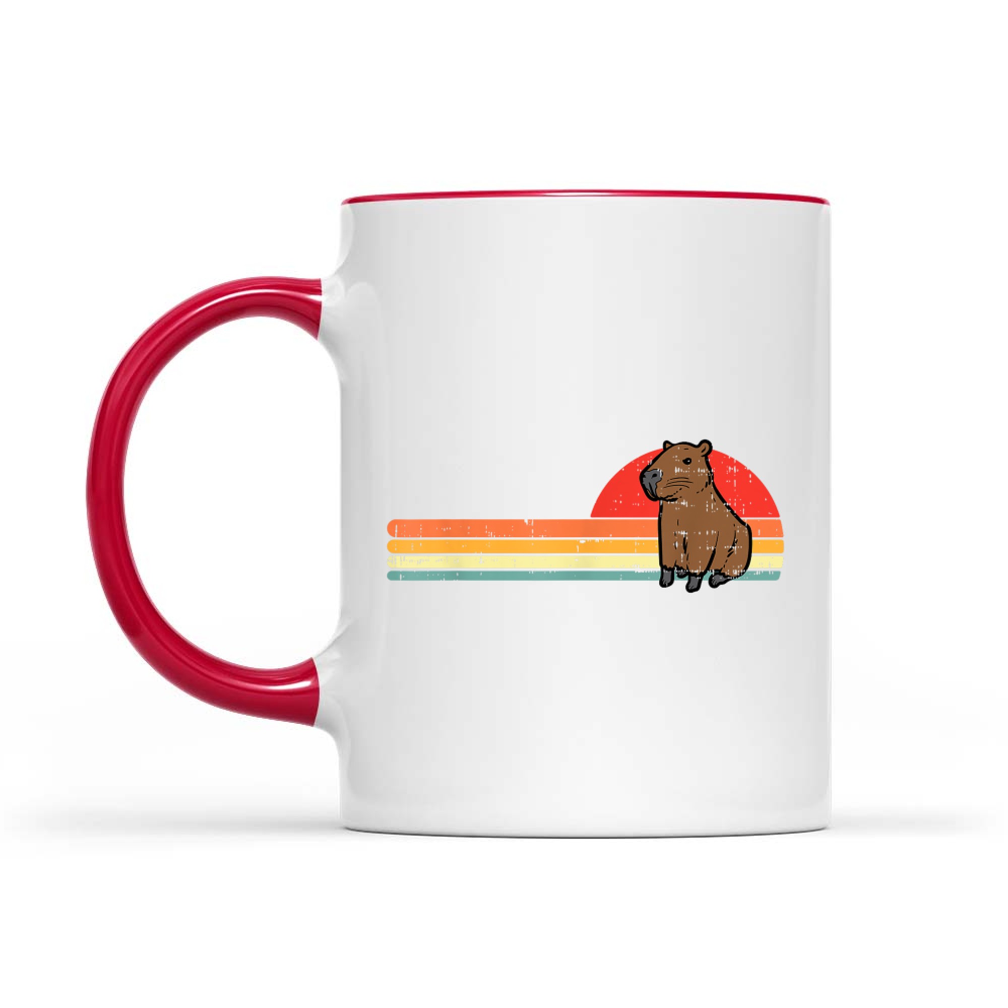 Capybara Chest Sunset Retro Capy Rodent Mug