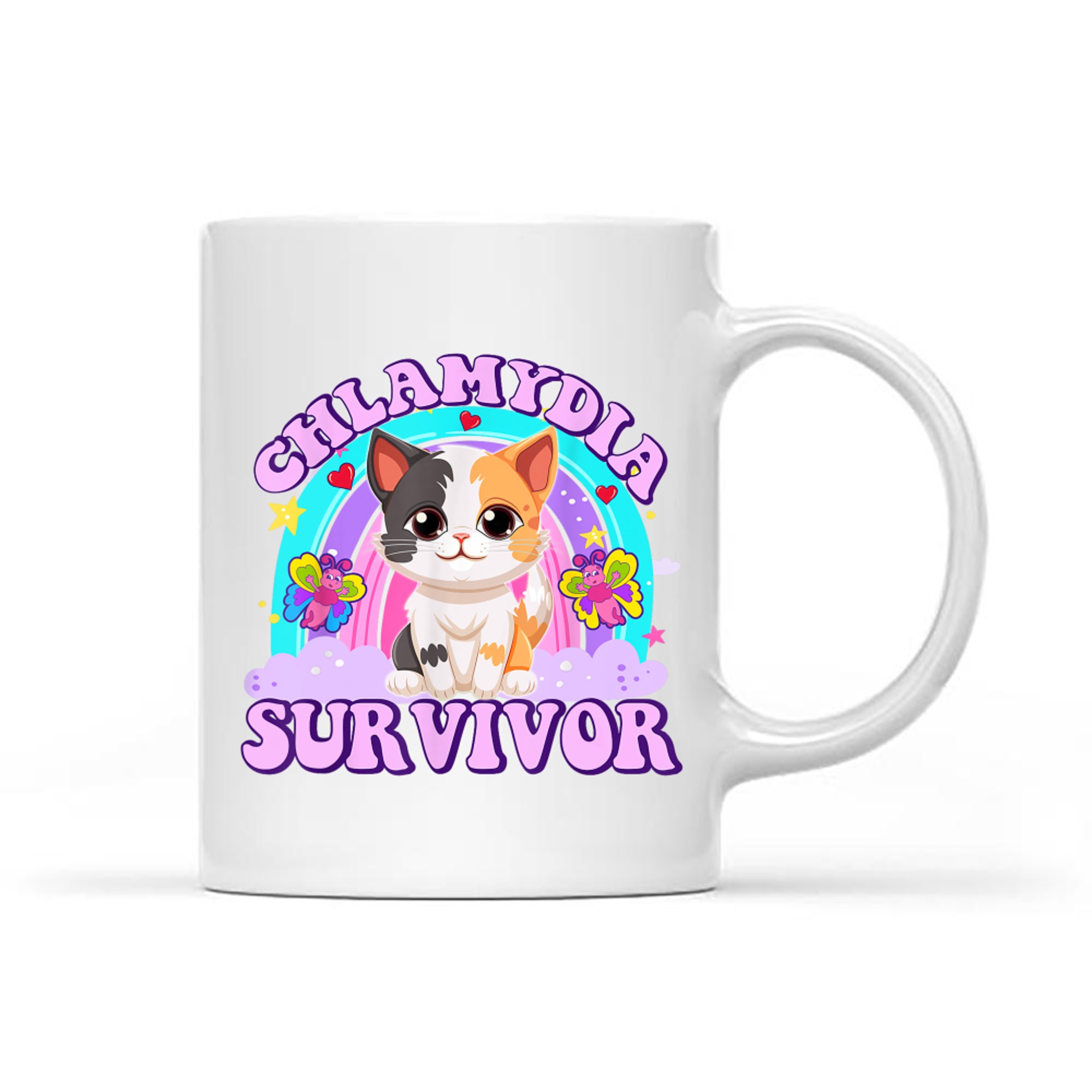 Chlamydia Survivor Funny Cat Sarcastic Y2K Inappropriate Mug