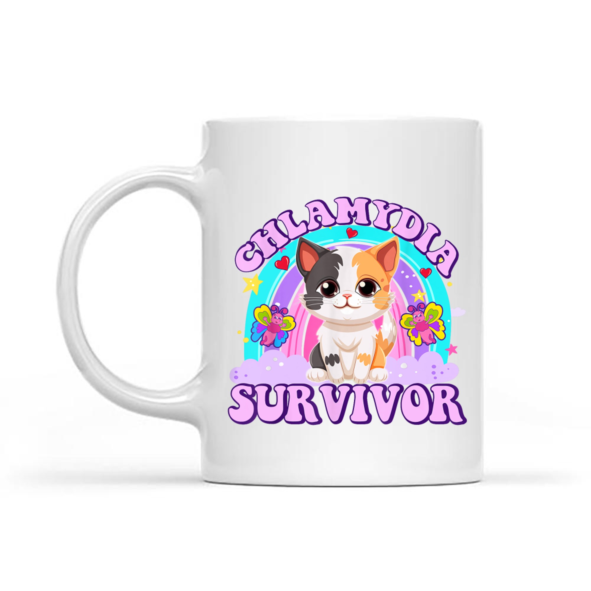 Chlamydia Survivor Funny Cat Sarcastic Y2K Inappropriate Mug