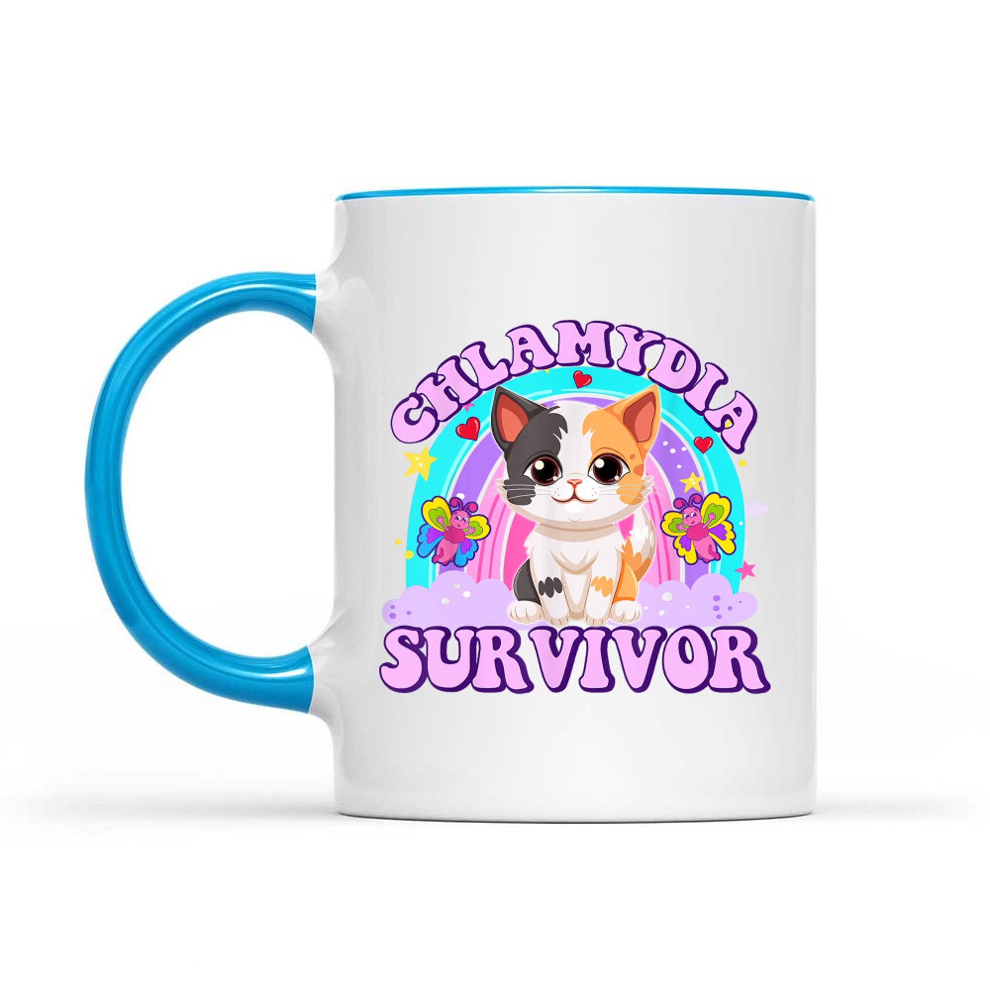 Chlamydia Survivor Funny Cat Sarcastic Y2K Inappropriate Mug