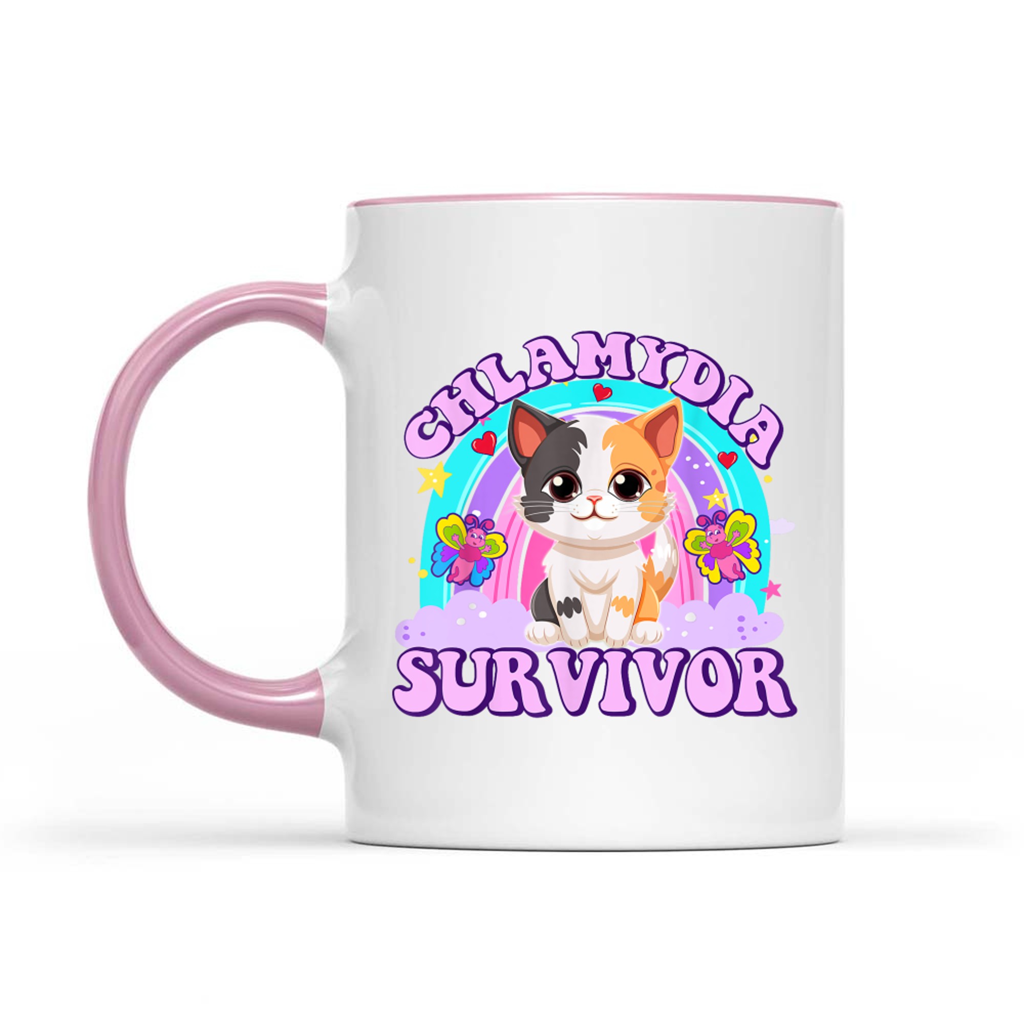 Chlamydia Survivor Funny Cat Sarcastic Y2K Inappropriate Mug
