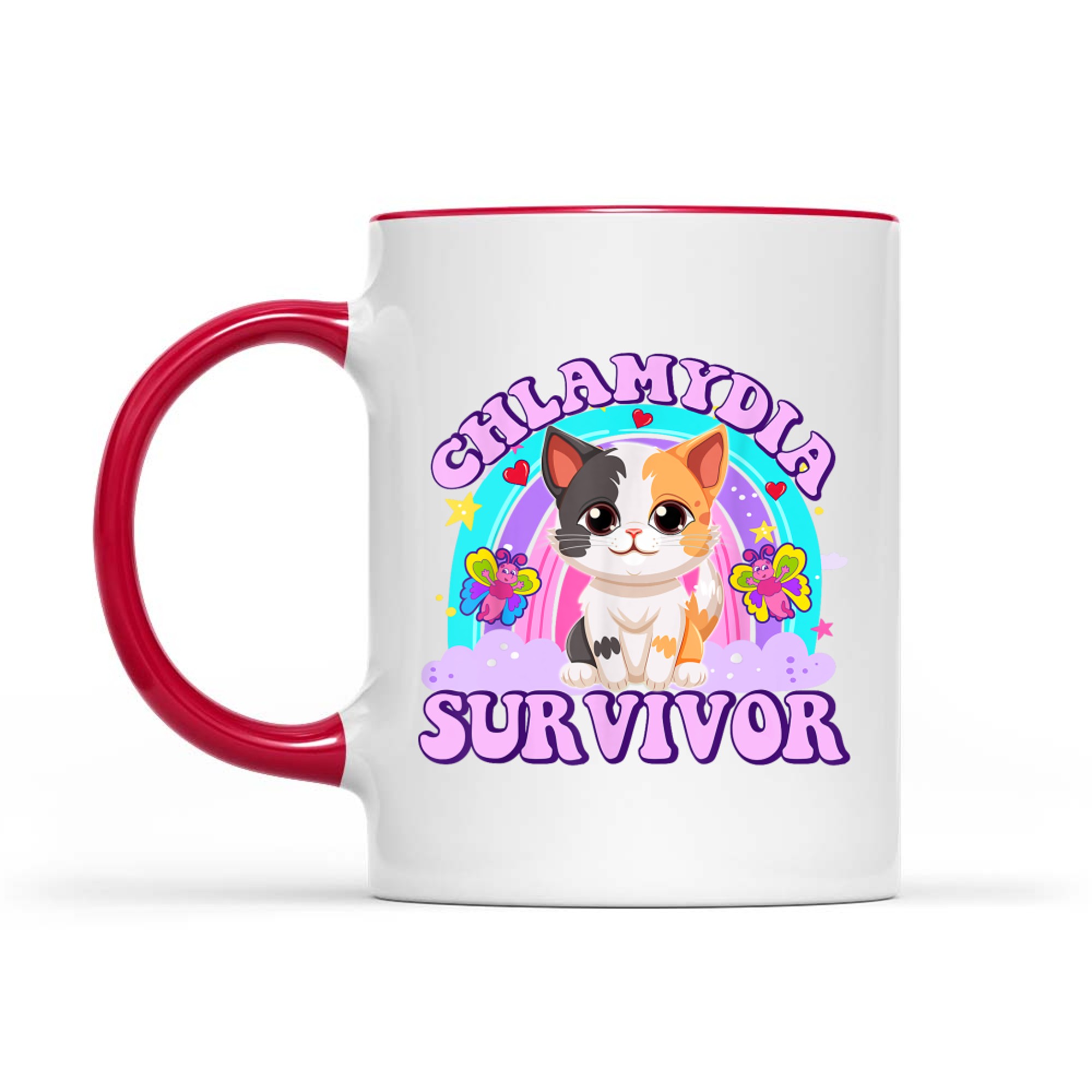 Chlamydia Survivor Funny Cat Sarcastic Y2K Inappropriate Mug