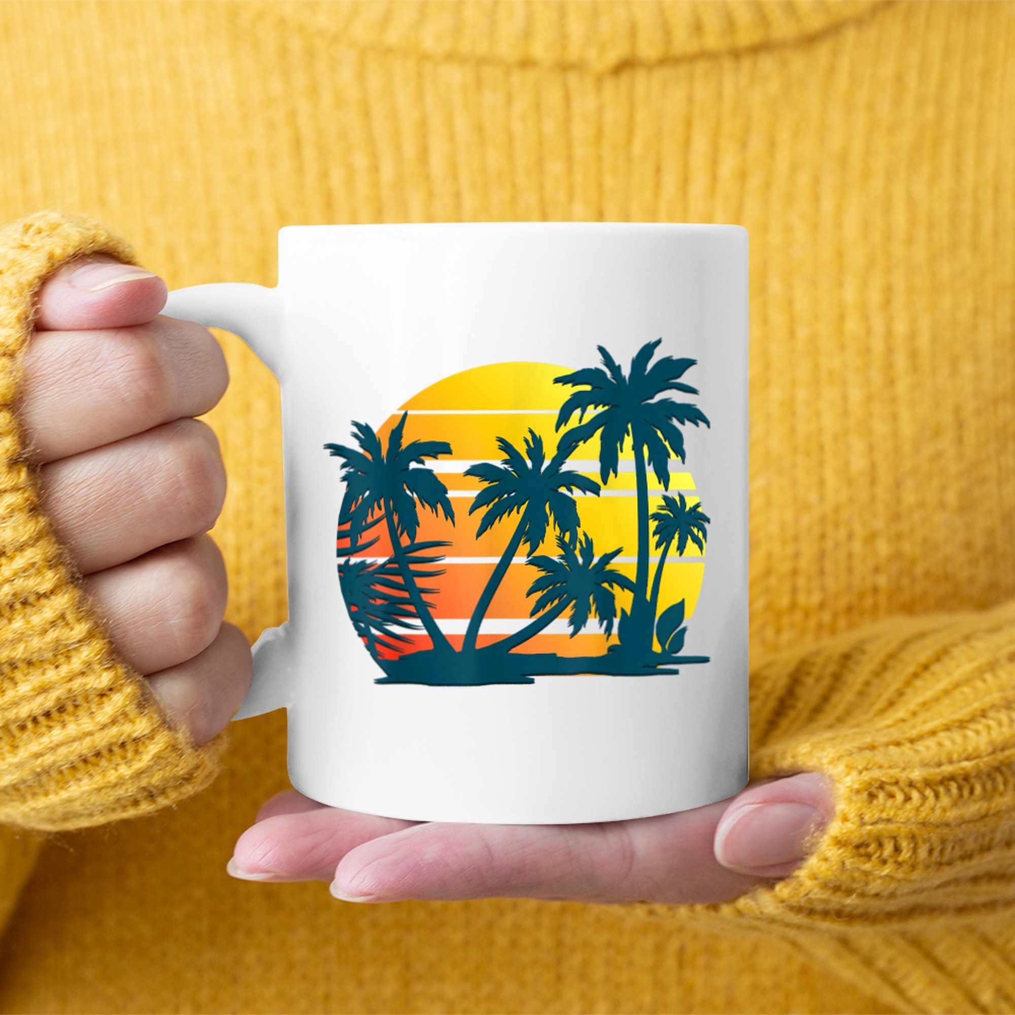 Coconut Palm Trees Summer Vacation Beach Tropical Summer Mug