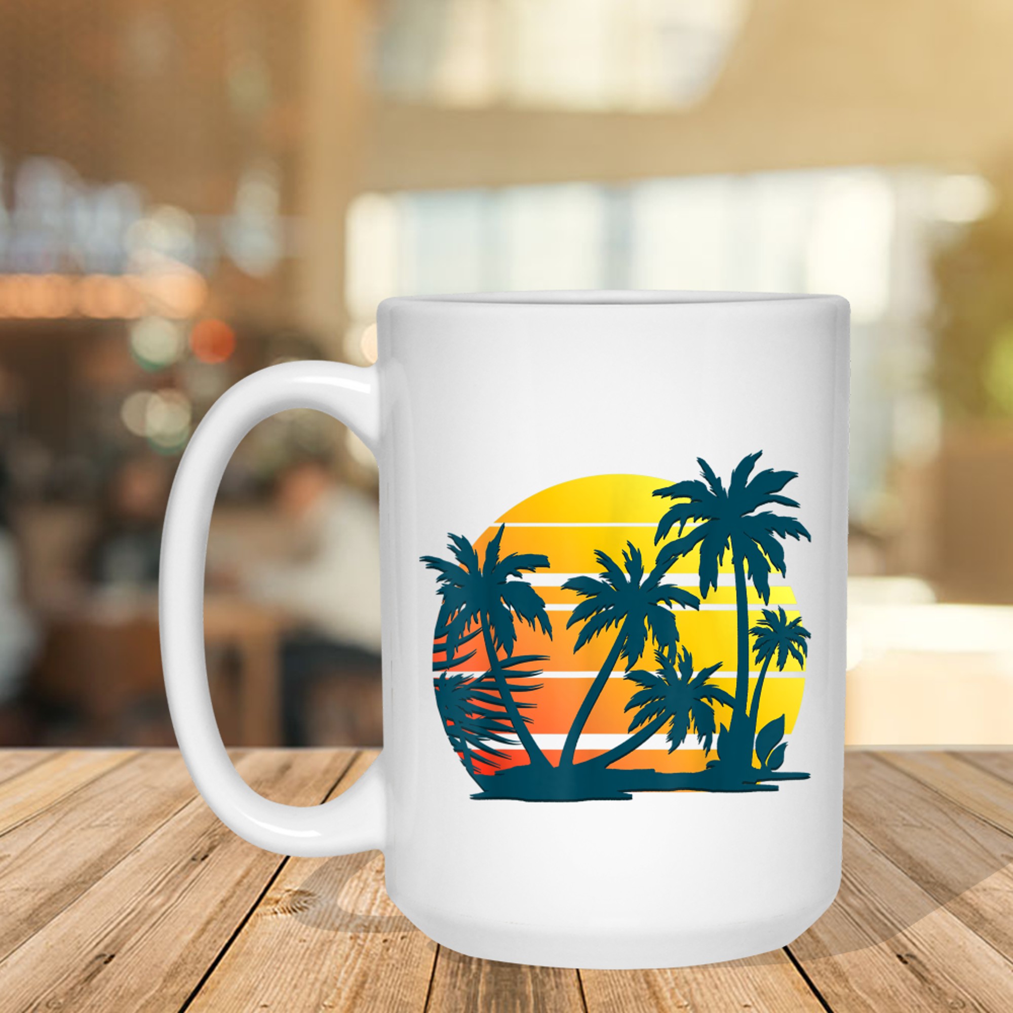 Coconut Palm Trees Summer Vacation Beach Tropical Summer Mug