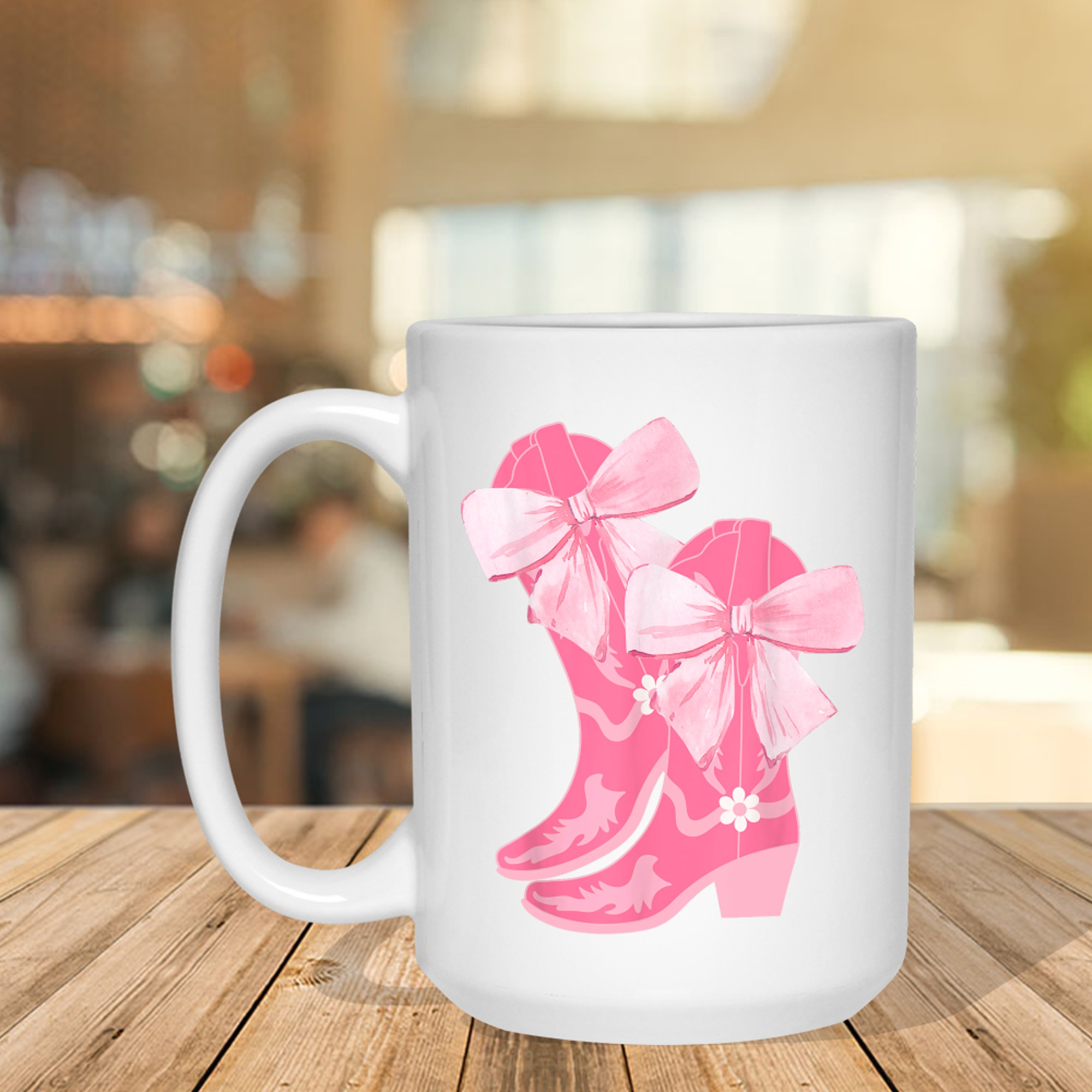 Cowgirl Boots Pink Baby Bow Preppy Y2k Mug