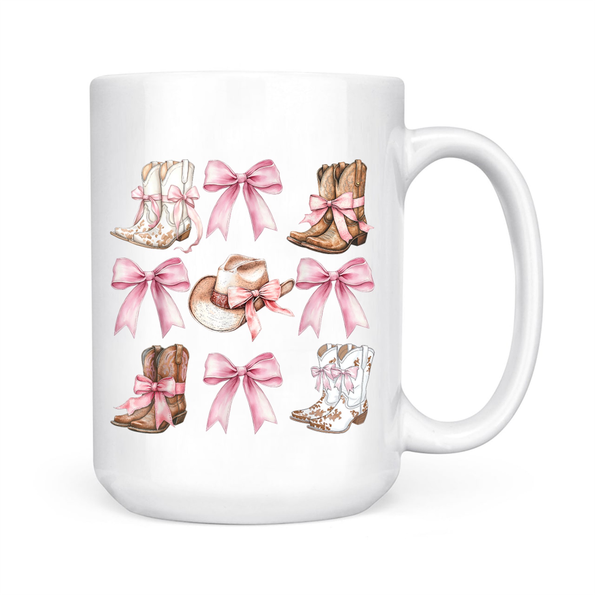 Cowgirl Boots With Pink Bows Aesthetic Y2K Mug