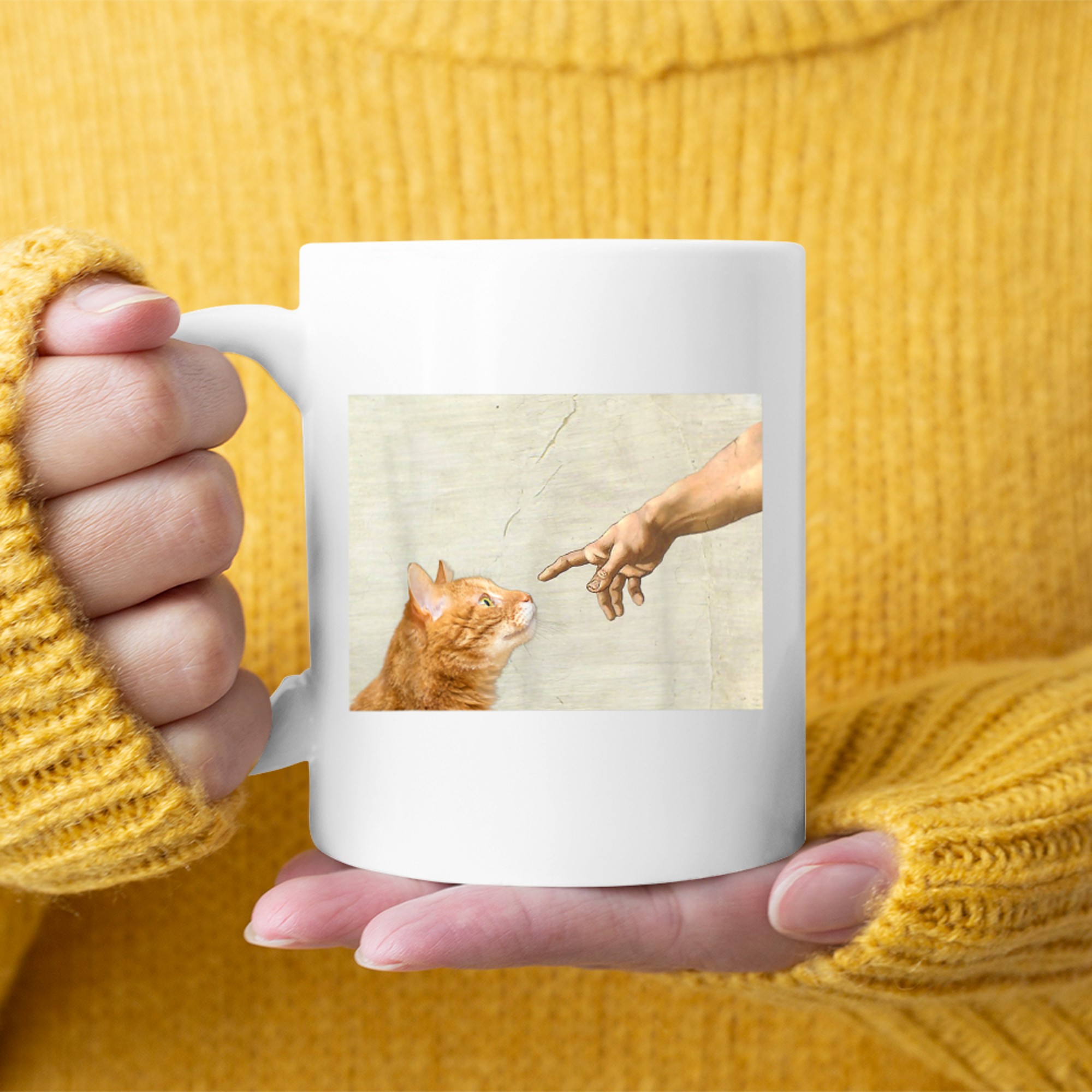 Cute Aesthetic Funny Cat Art Graphic Y2K Mug