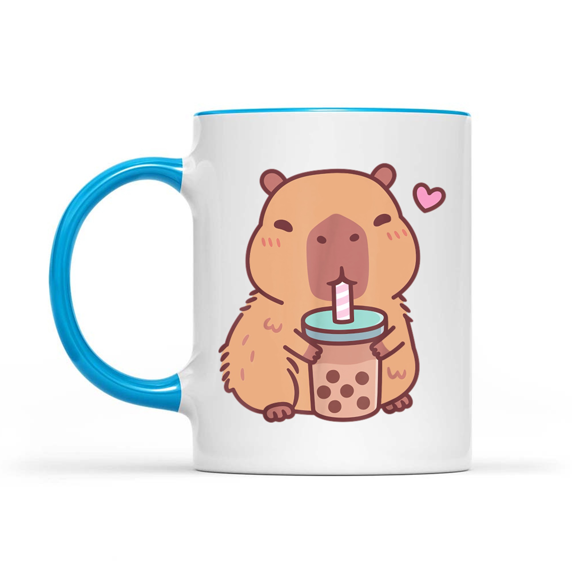 Cute Capybara Kawaii Anime Drinking Bubble Tea Lover Mug