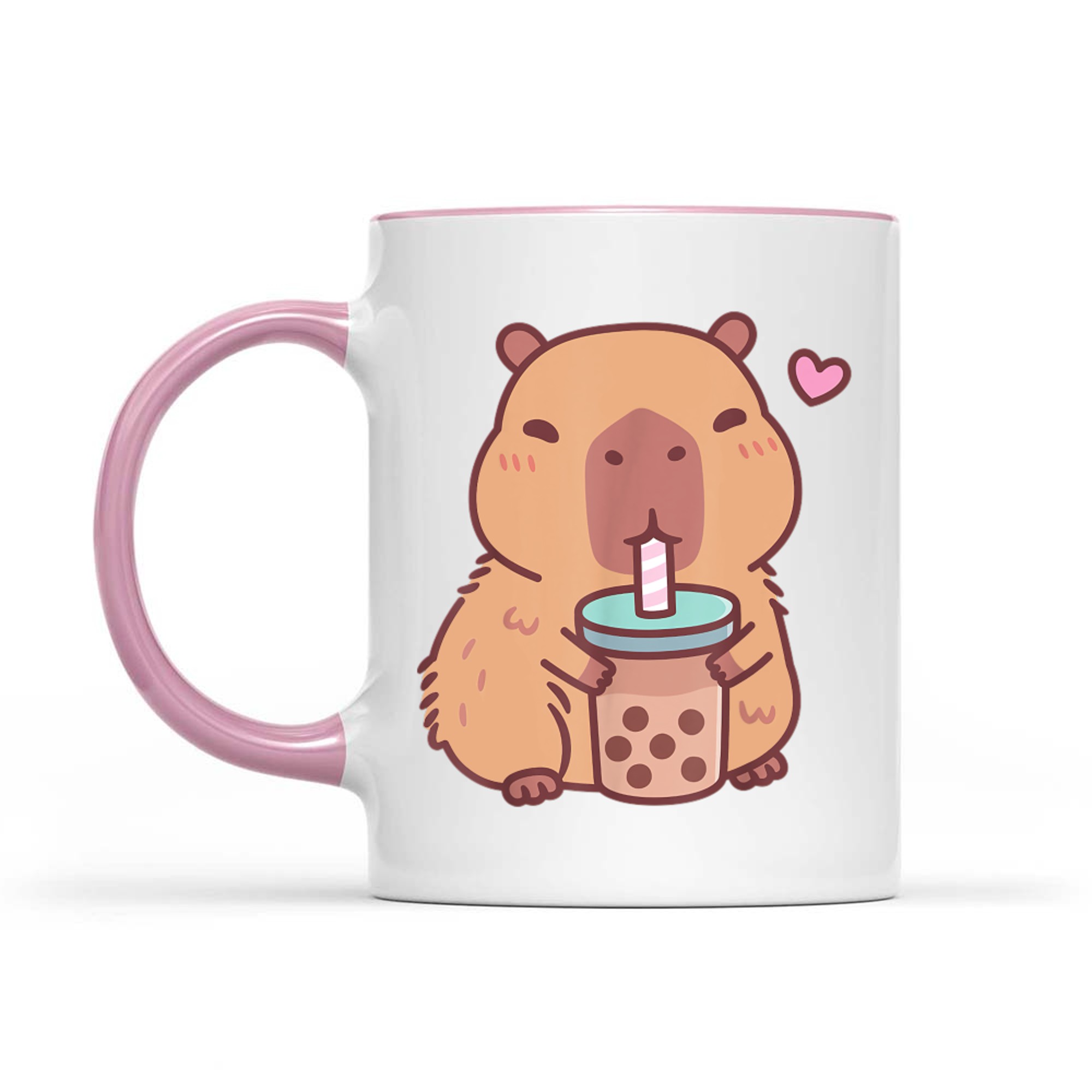 Cute Capybara Kawaii Anime Drinking Bubble Tea Lover Mug
