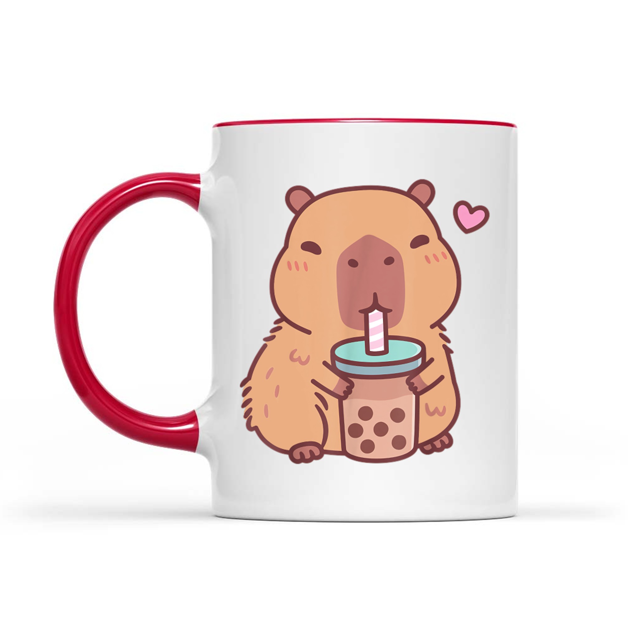 Cute Capybara Kawaii Anime Drinking Bubble Tea Lover Mug