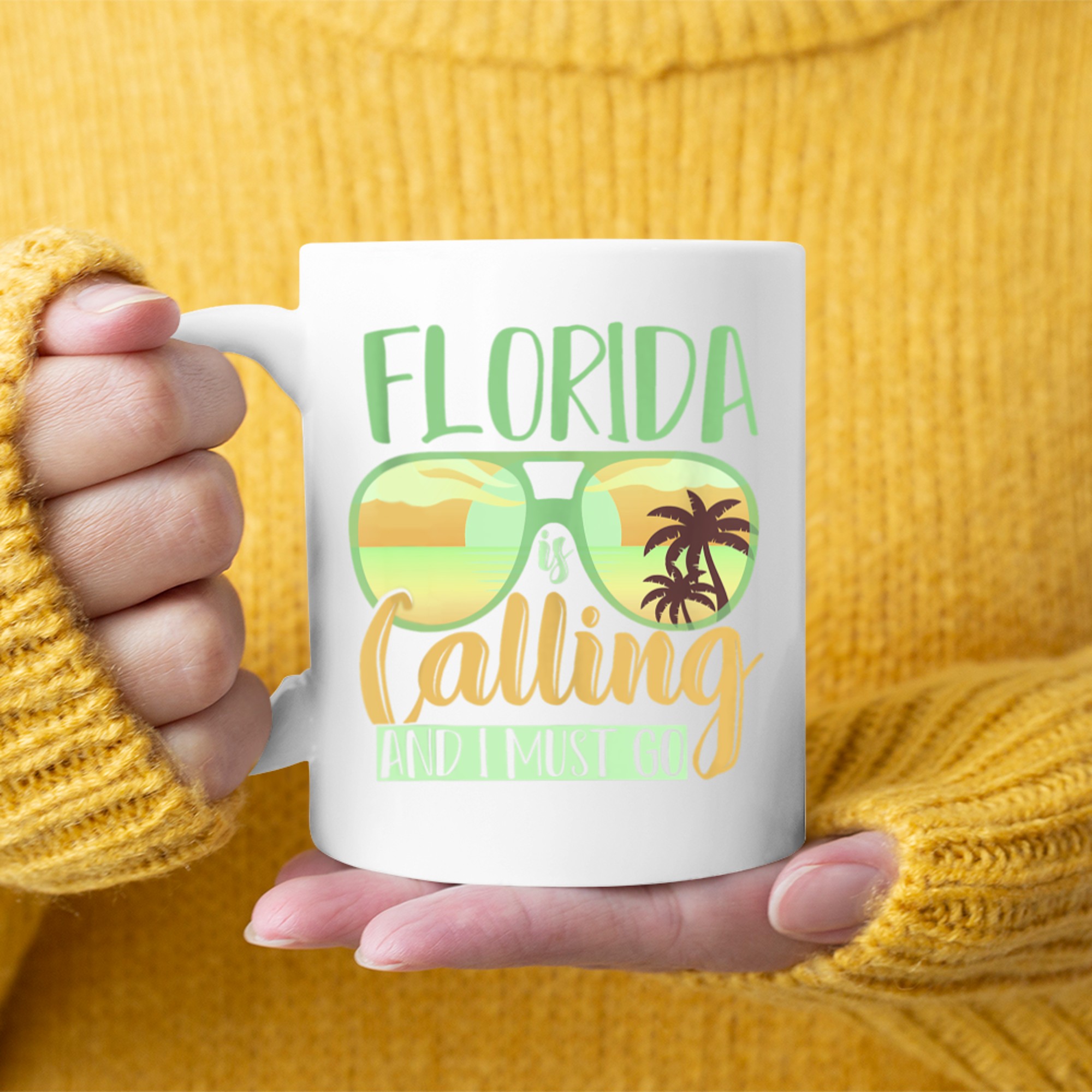 Florida Is Calling And I Must Go Funny Summer Vibes Florida Mug