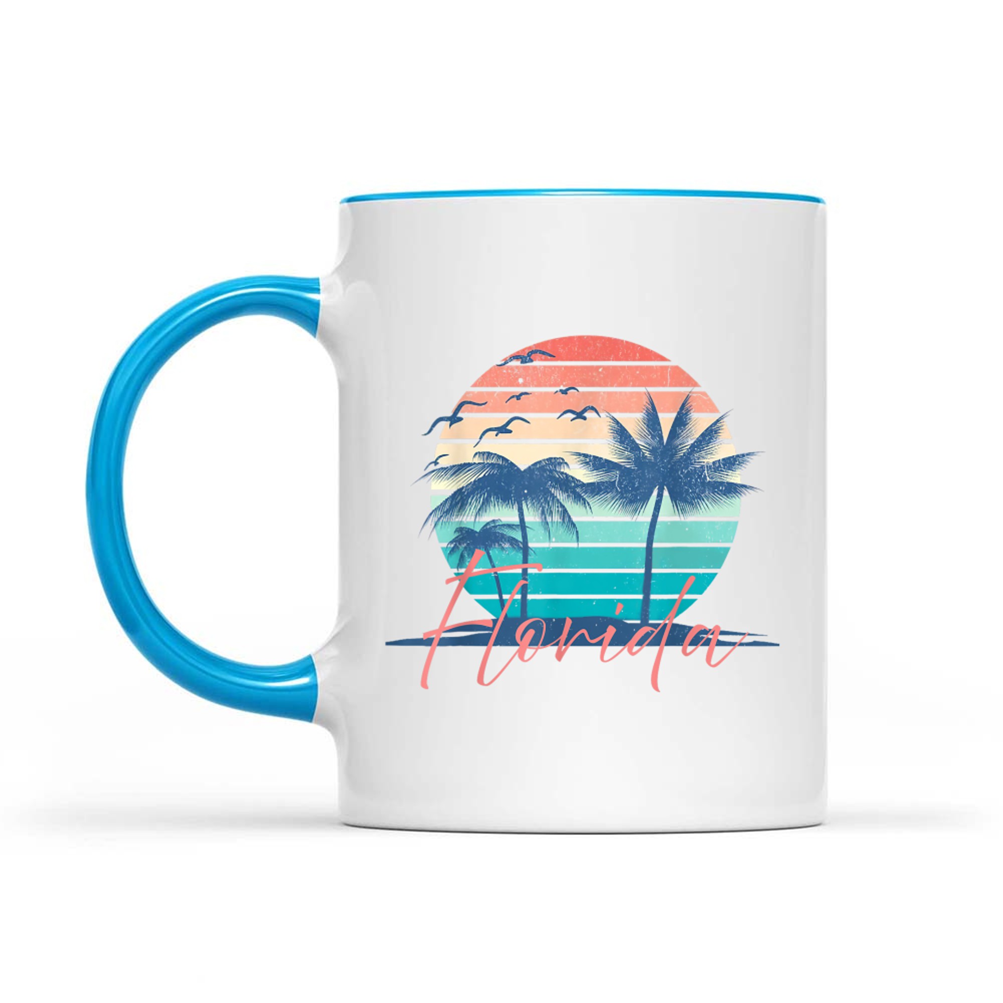 Florida Vintage Summer Vibes Beach Sunset Retro Palm Tree  Mug