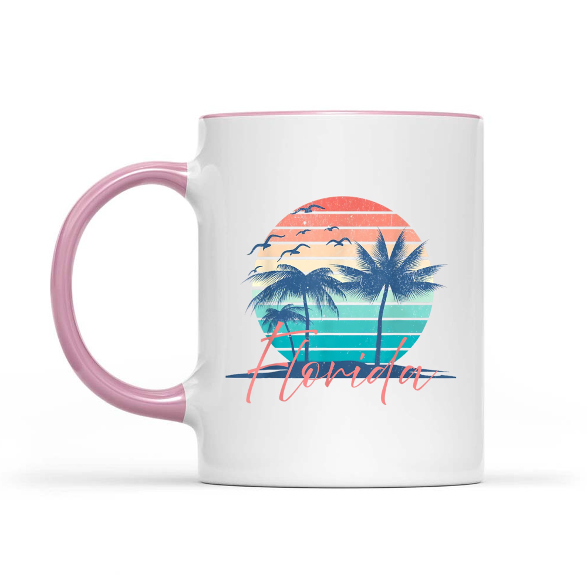 Florida Vintage Summer Vibes Beach Sunset Retro Palm Tree  Mug