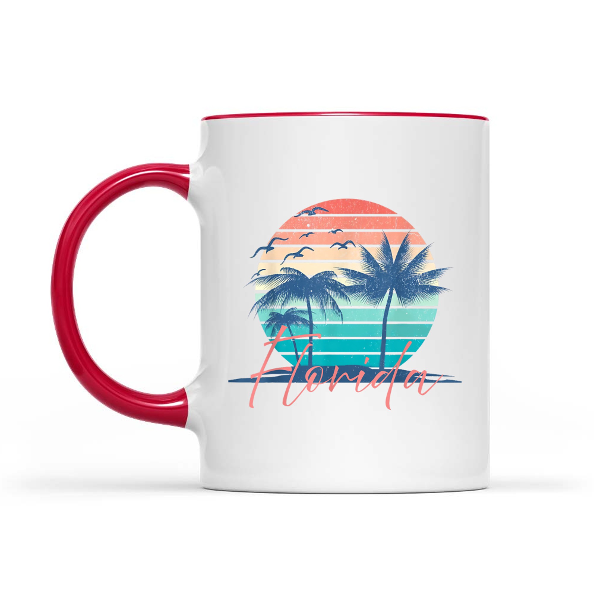 Florida Vintage Summer Vibes Beach Sunset Retro Palm Tree  Mug