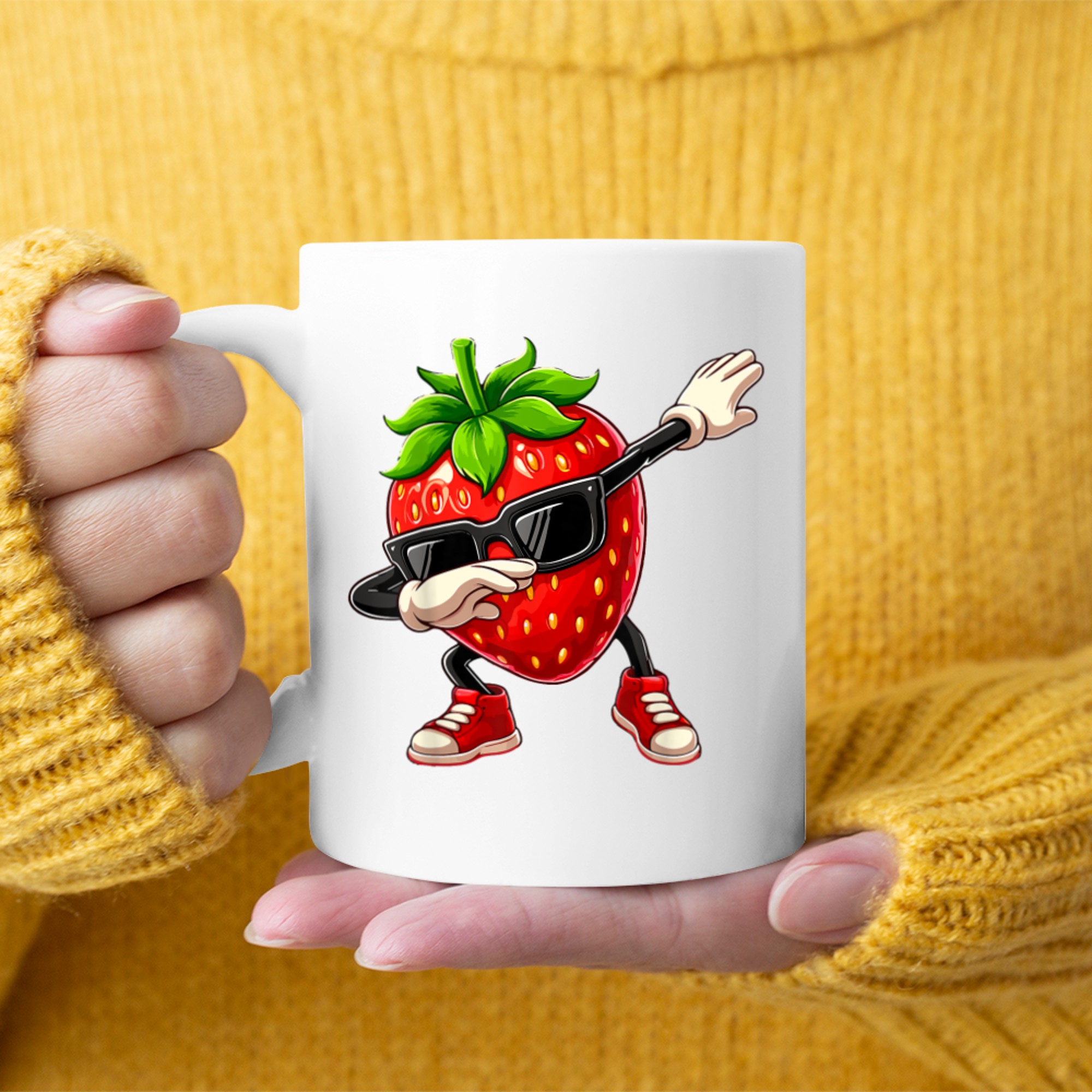 Funny Dabbing Strawberry Summer Fruit Lover Mug
