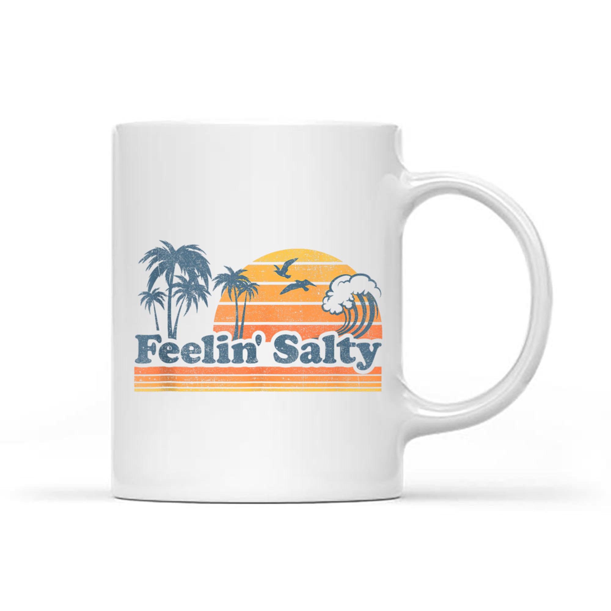 Funny Feelin Salty Beach Summer Vacation Vintage 70's Retro Mug