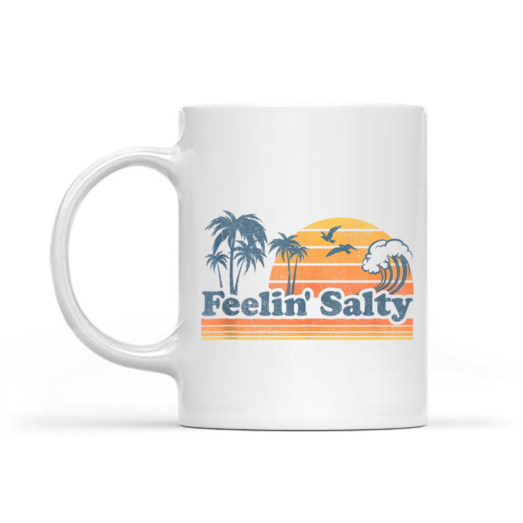 Funny Feelin Salty Beach Summer Vacation Vintage 70's Retro Mug