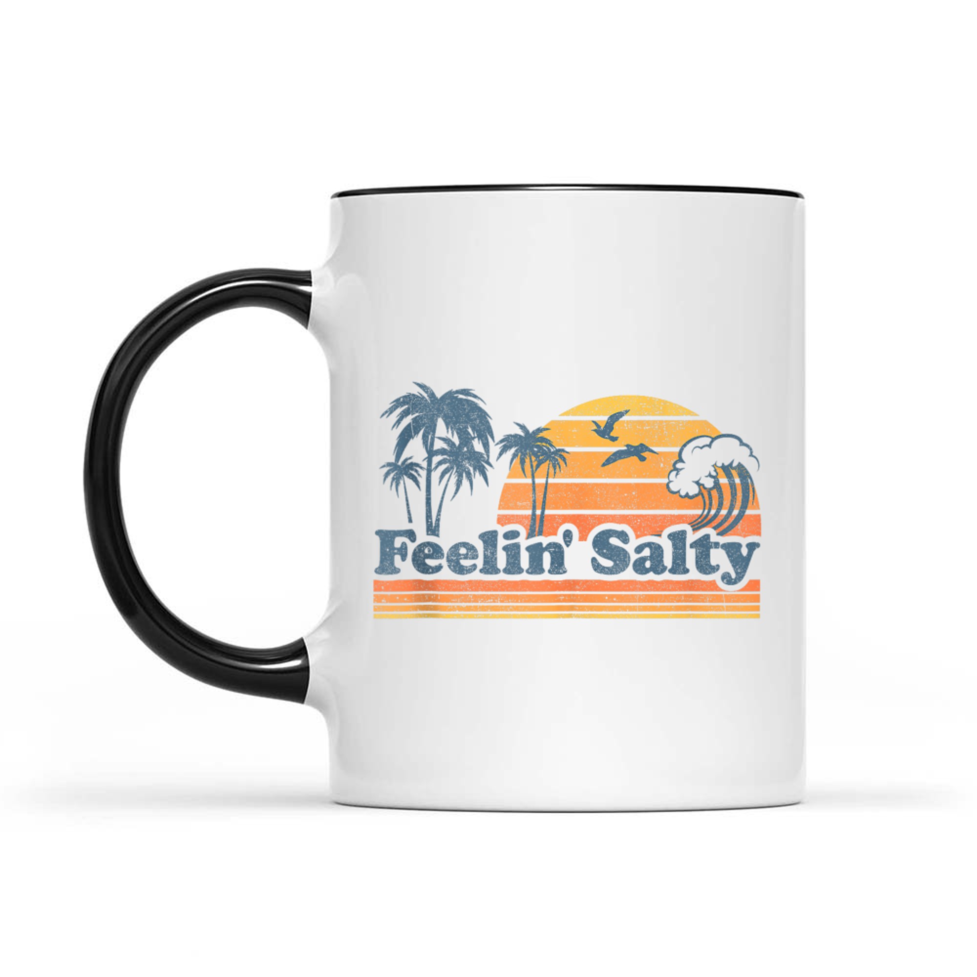 Funny Feelin Salty Beach Summer Vacation Vintage 70's Retro Mug