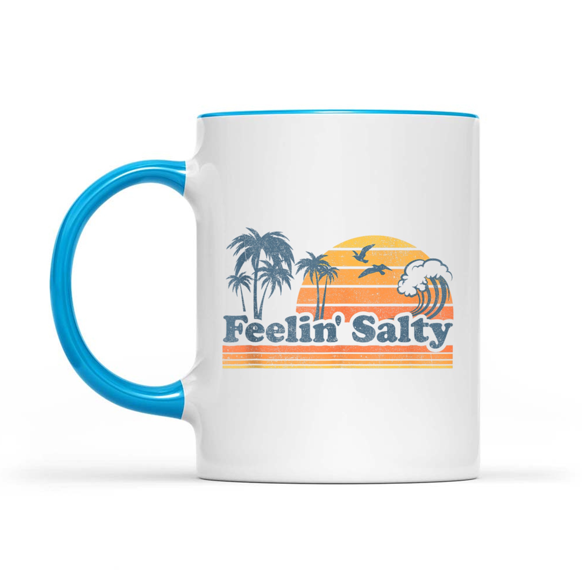 Funny Feelin Salty Beach Summer Vacation Vintage 70's Retro Mug