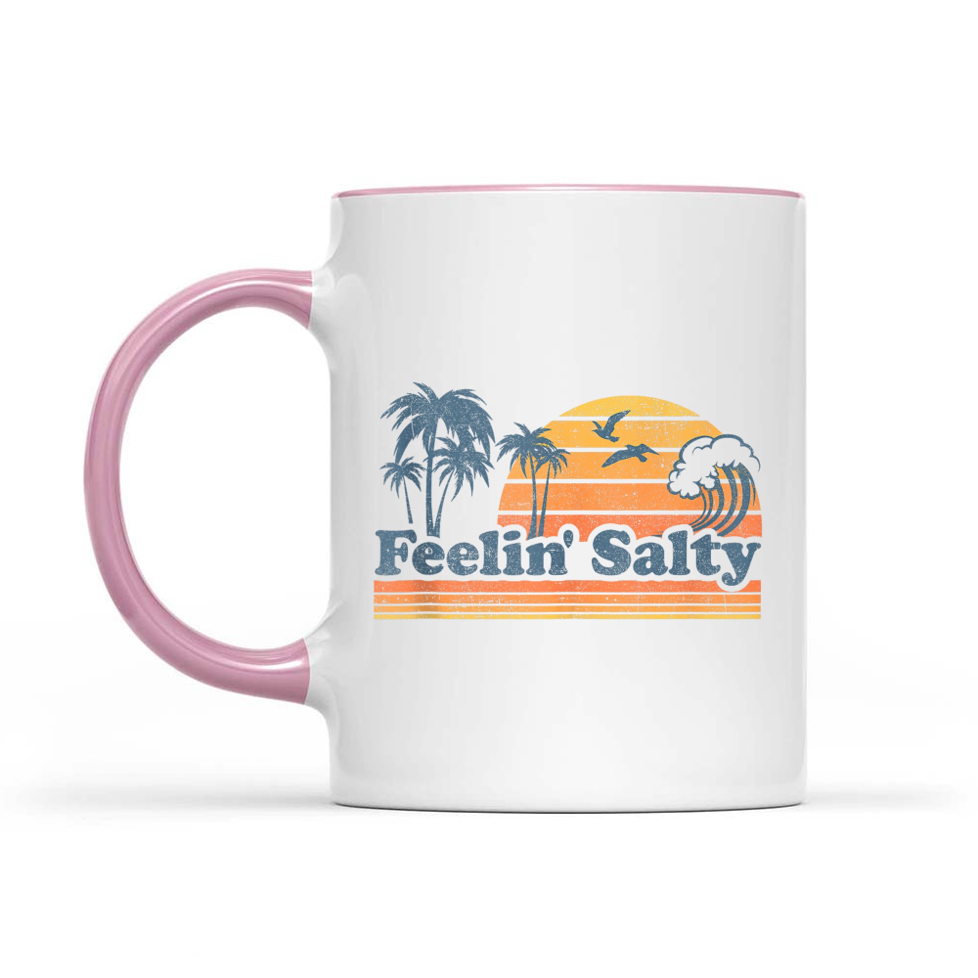 Funny Feelin Salty Beach Summer Vacation Vintage 70's Retro Mug