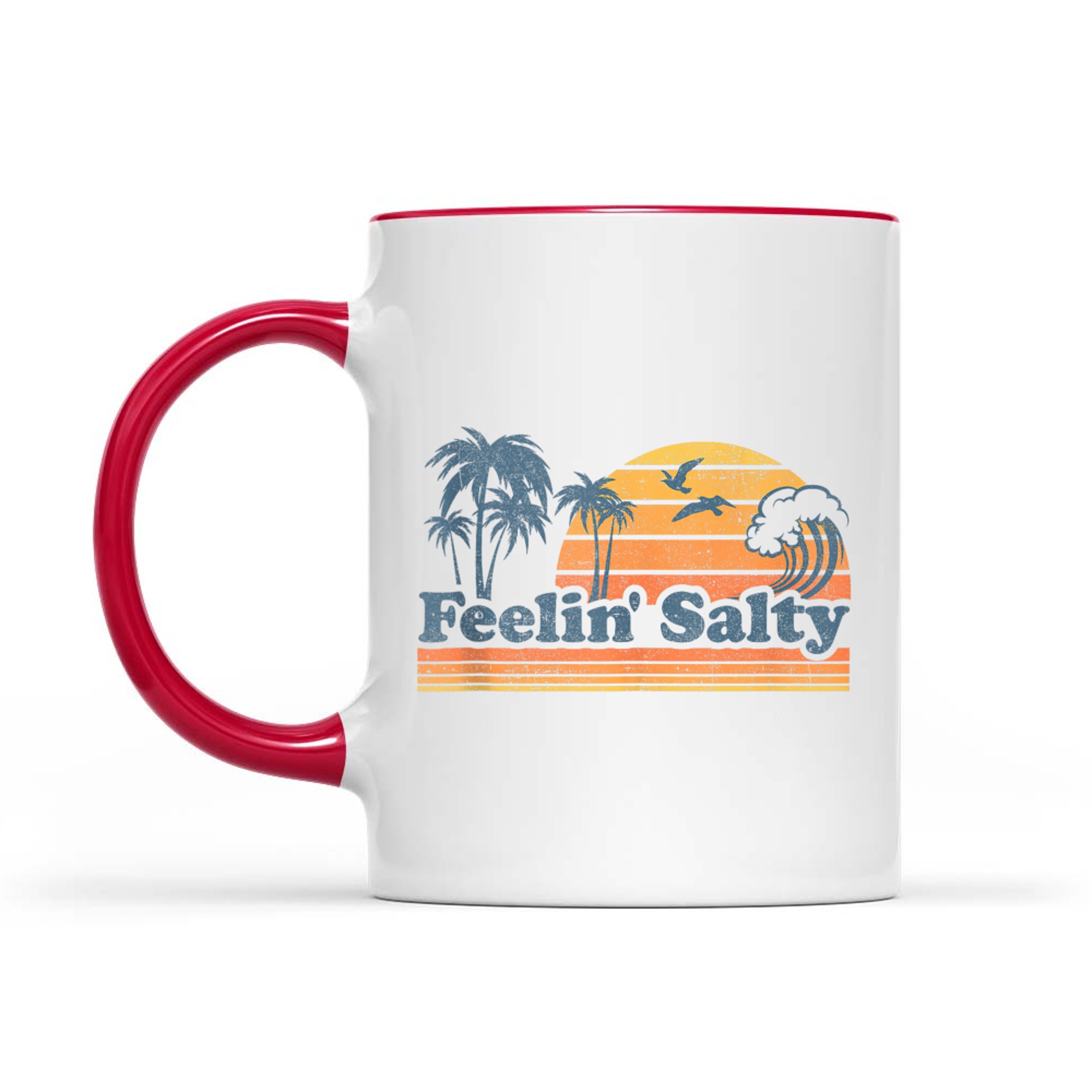 Funny Feelin Salty Beach Summer Vacation Vintage 70's Retro Mug