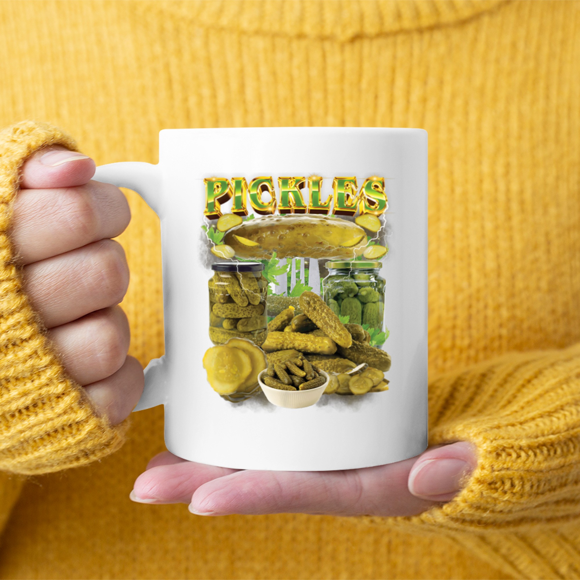 Funny Pickles Rap 90s Vintage National Pickle Day Mug