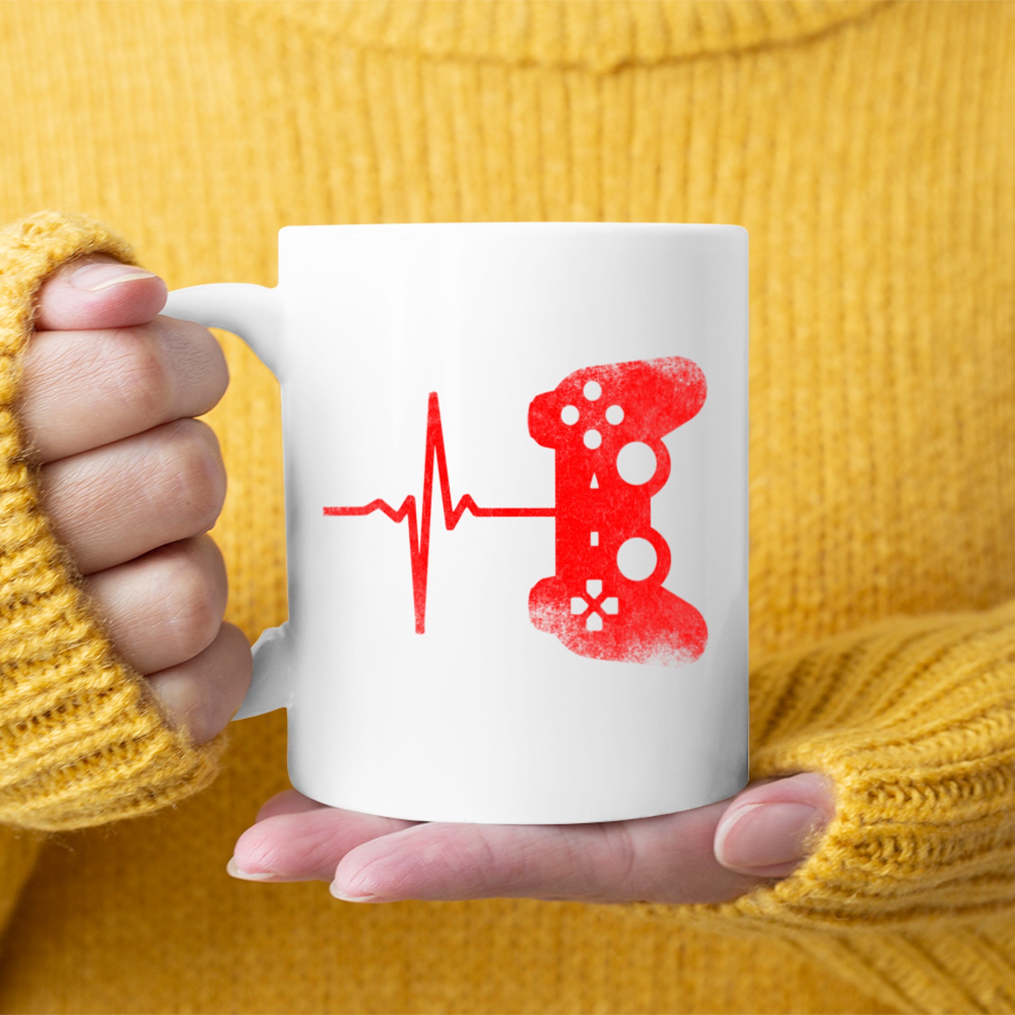 Gamer Heartbeat Video Games Gaming Mug