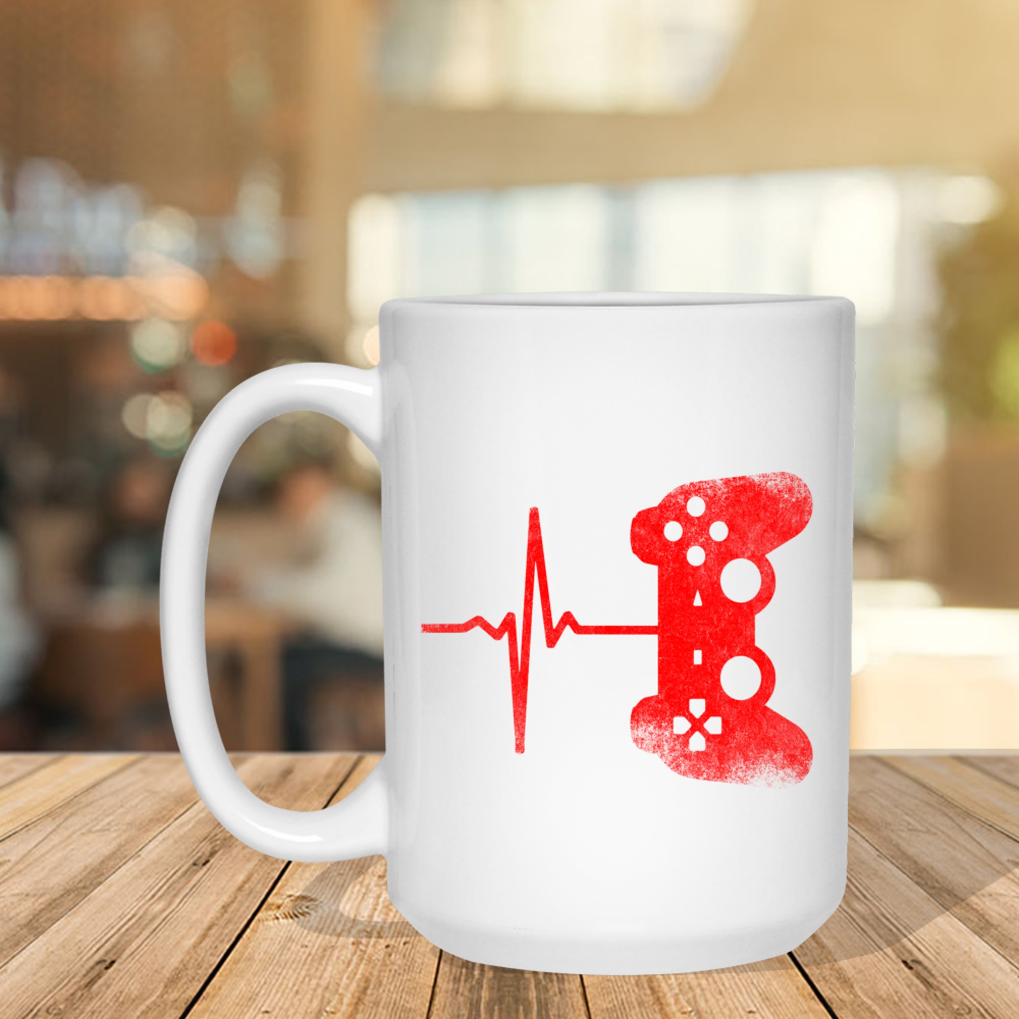 Gamer Heartbeat Video Games Gaming Mug