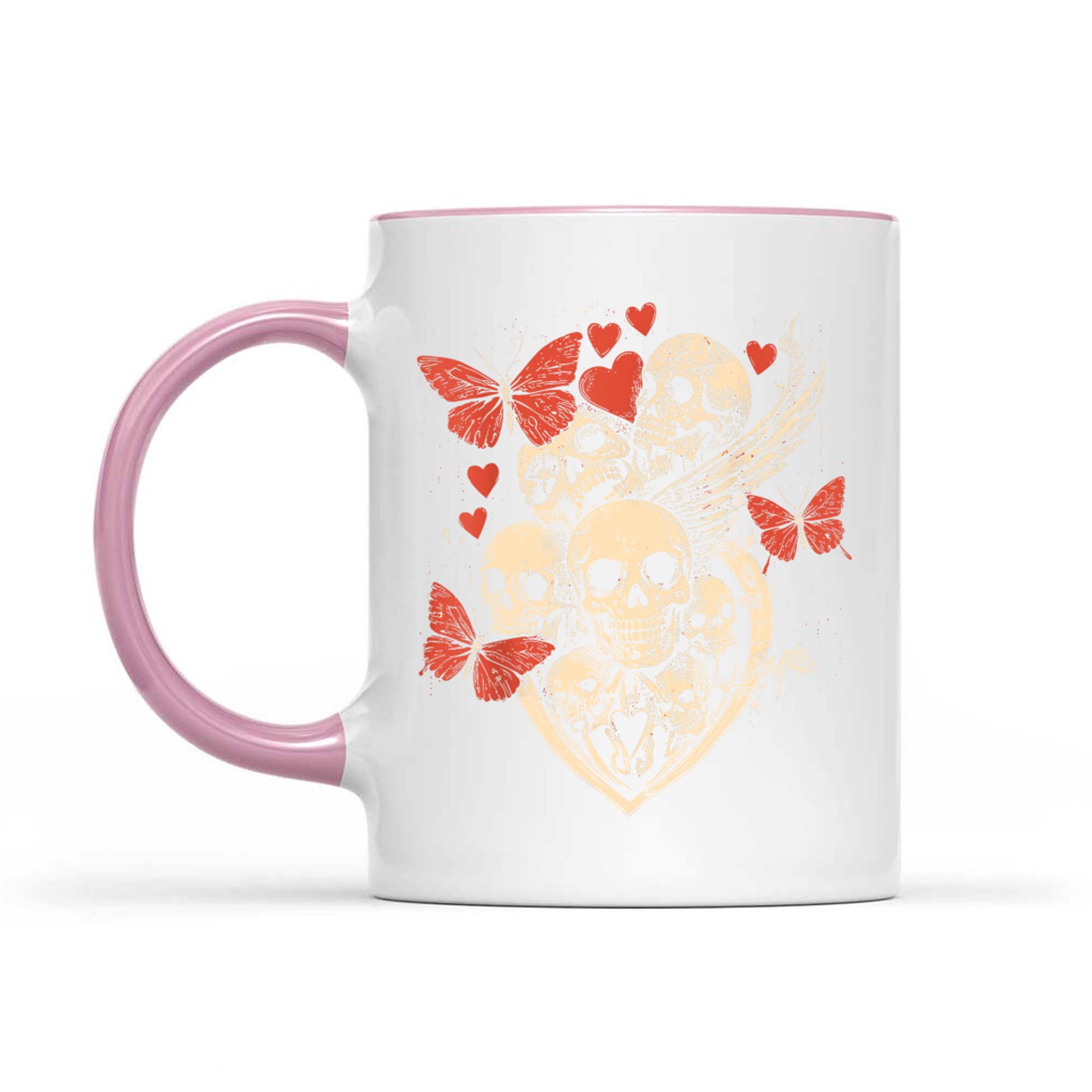 Grunge Gothic Skulls Butterflies Hearts Style Skull Mug