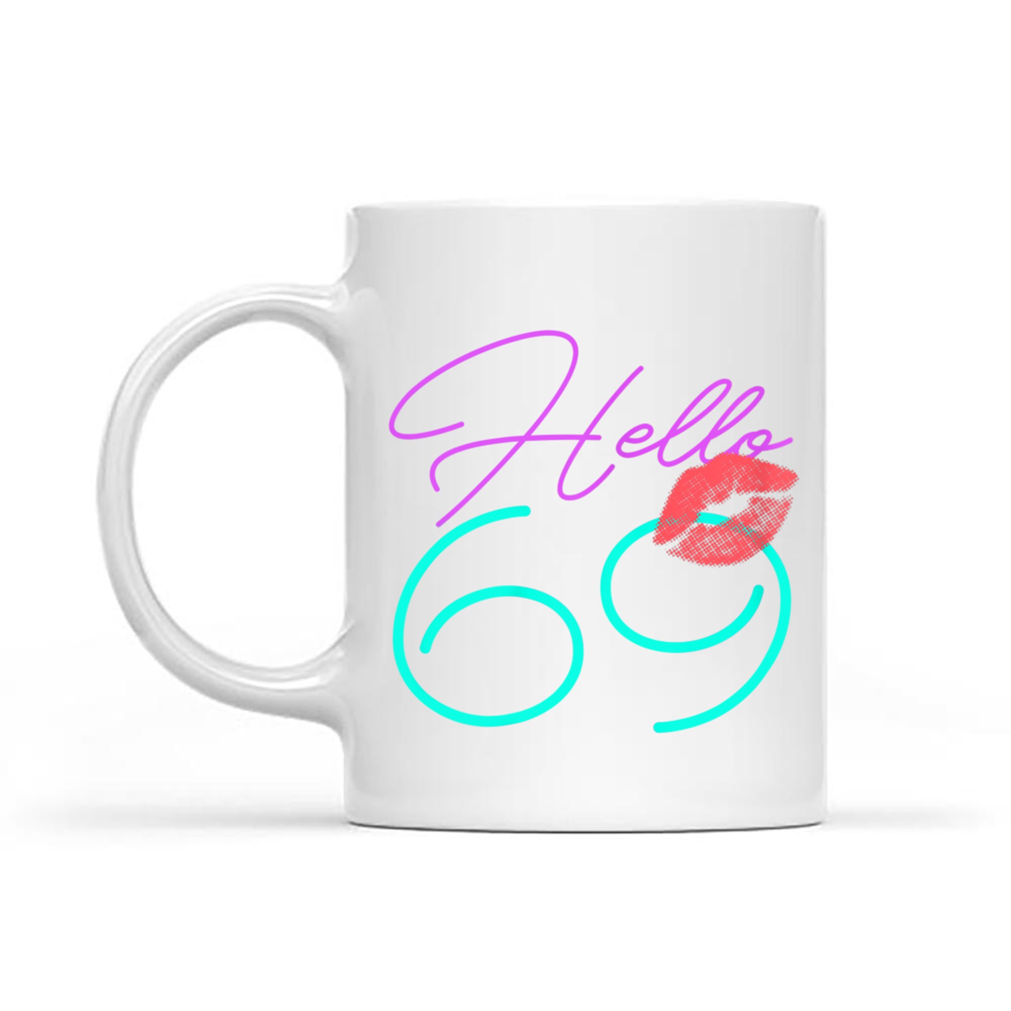 Hello Kiss Funny Purple Birthday Mug