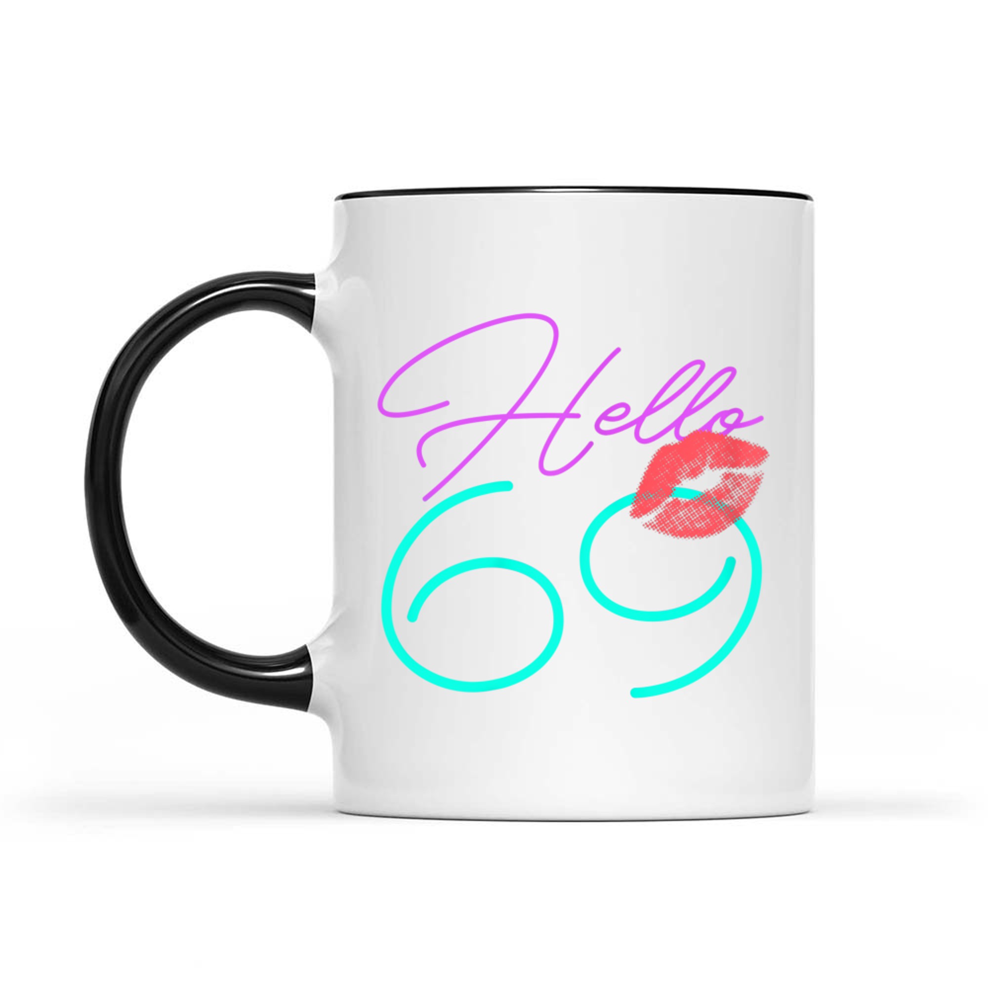 Hello Kiss Funny Purple Birthday Mug