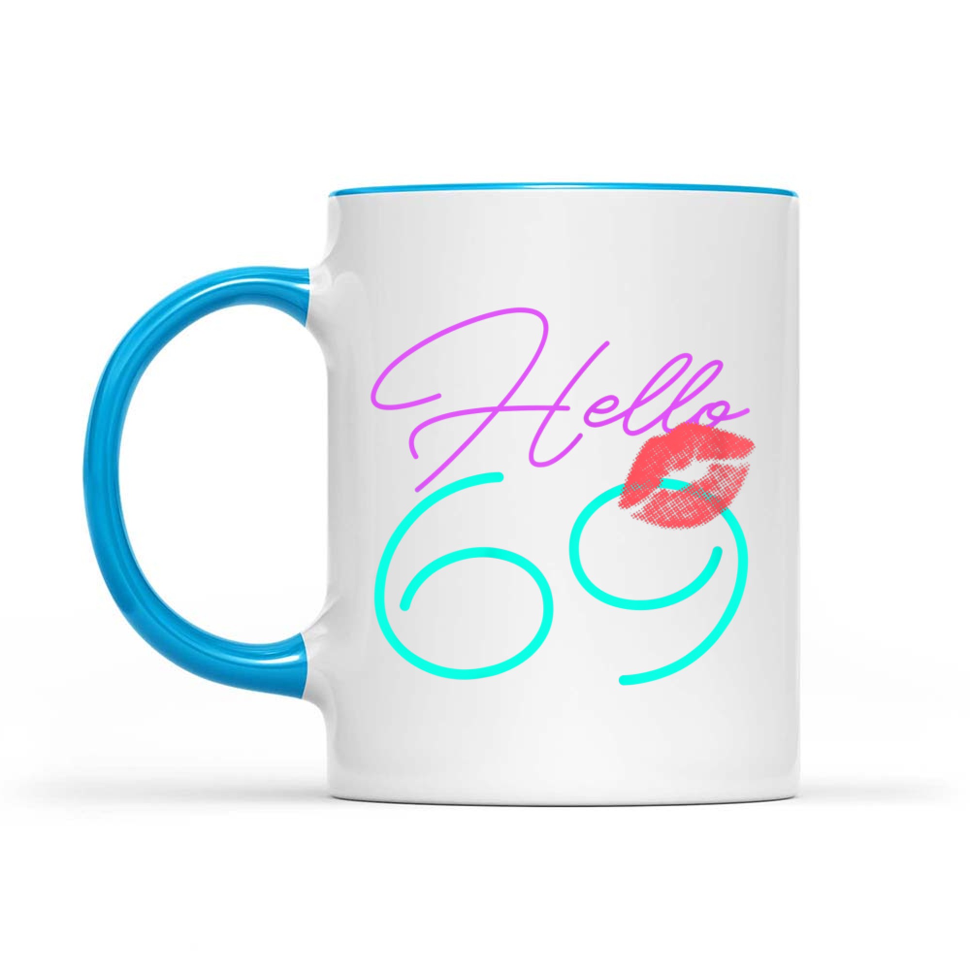 Hello Kiss Funny Purple Birthday Mug