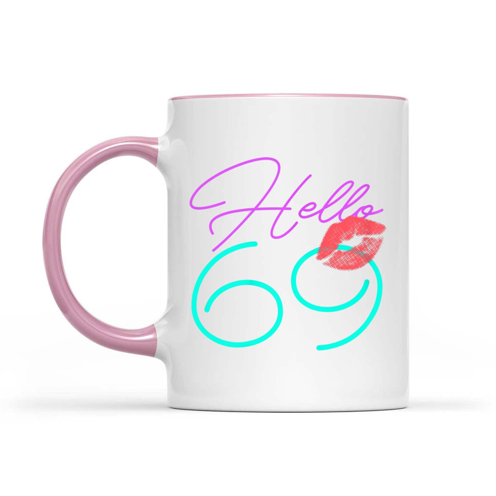 Hello Kiss Funny Purple Birthday Mug
