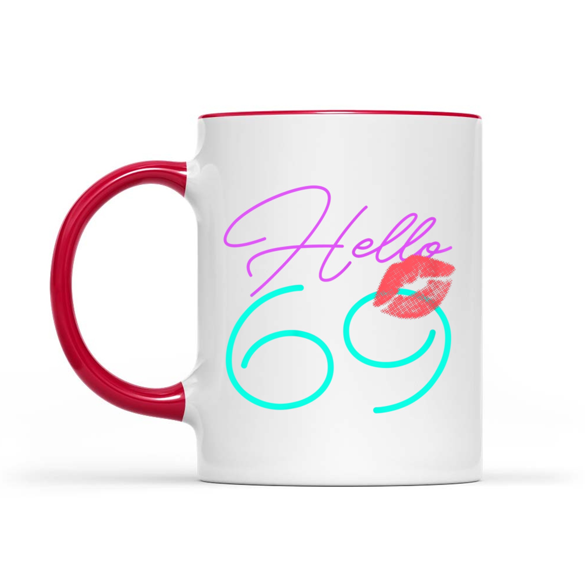 Hello Kiss Funny Purple Birthday Mug