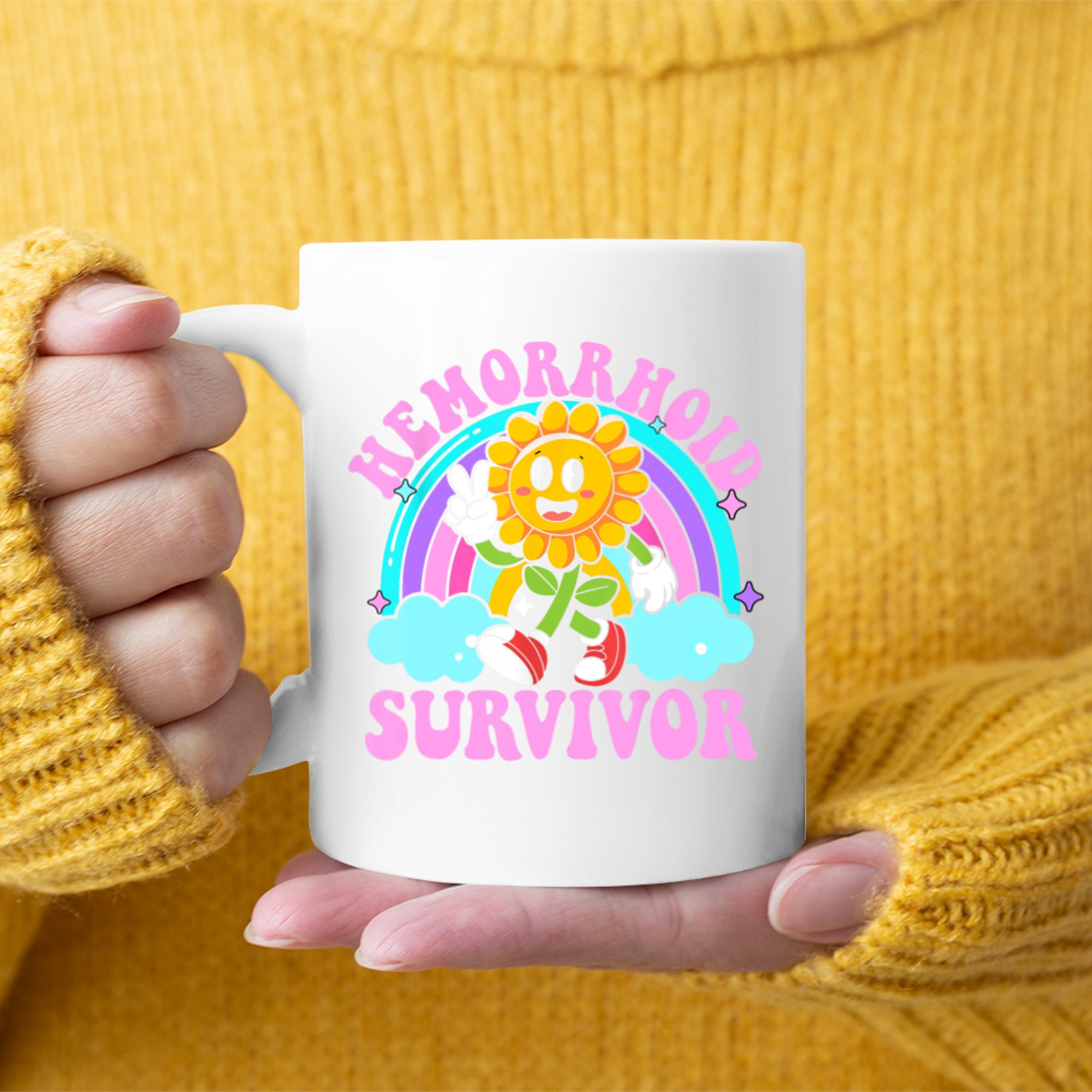 Hemorrhoid Survivor Funny Sarcastic Meme Y2K Mug
