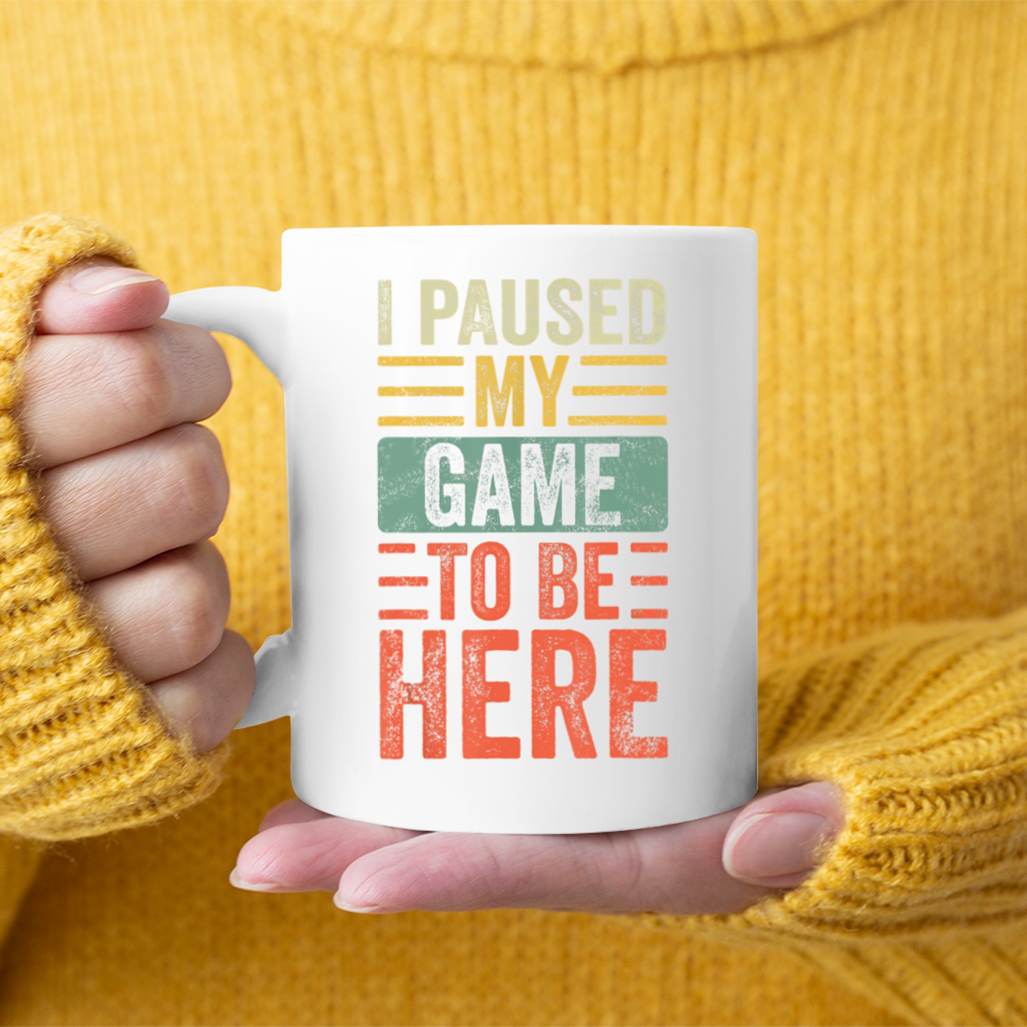 I Paused My Game To Be Here Funny Retro Vintage Video Gamer Mug