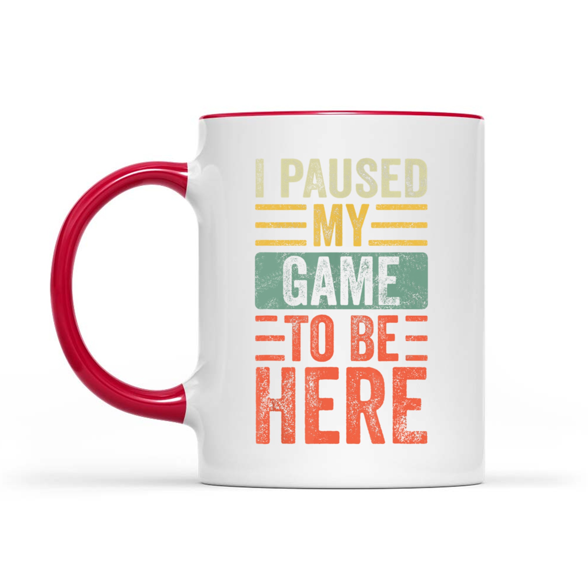 I Paused My Game To Be Here Funny Retro Vintage Video Gamer Mug