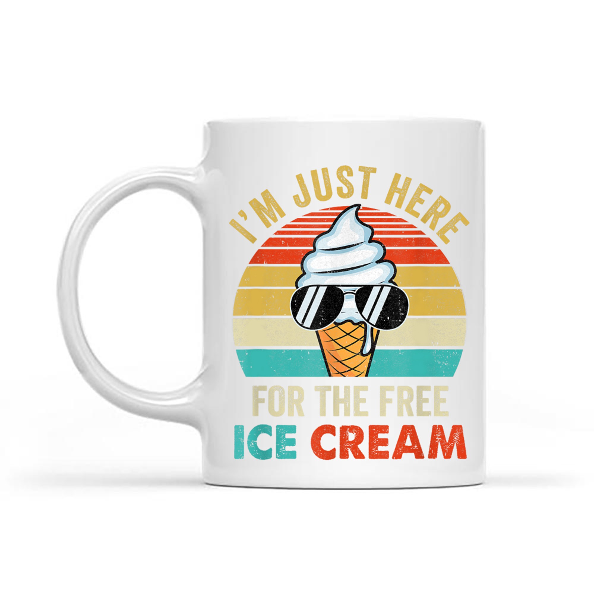 I'm Just Here For The Free Ice Cream Funny Cruise Retro Mug