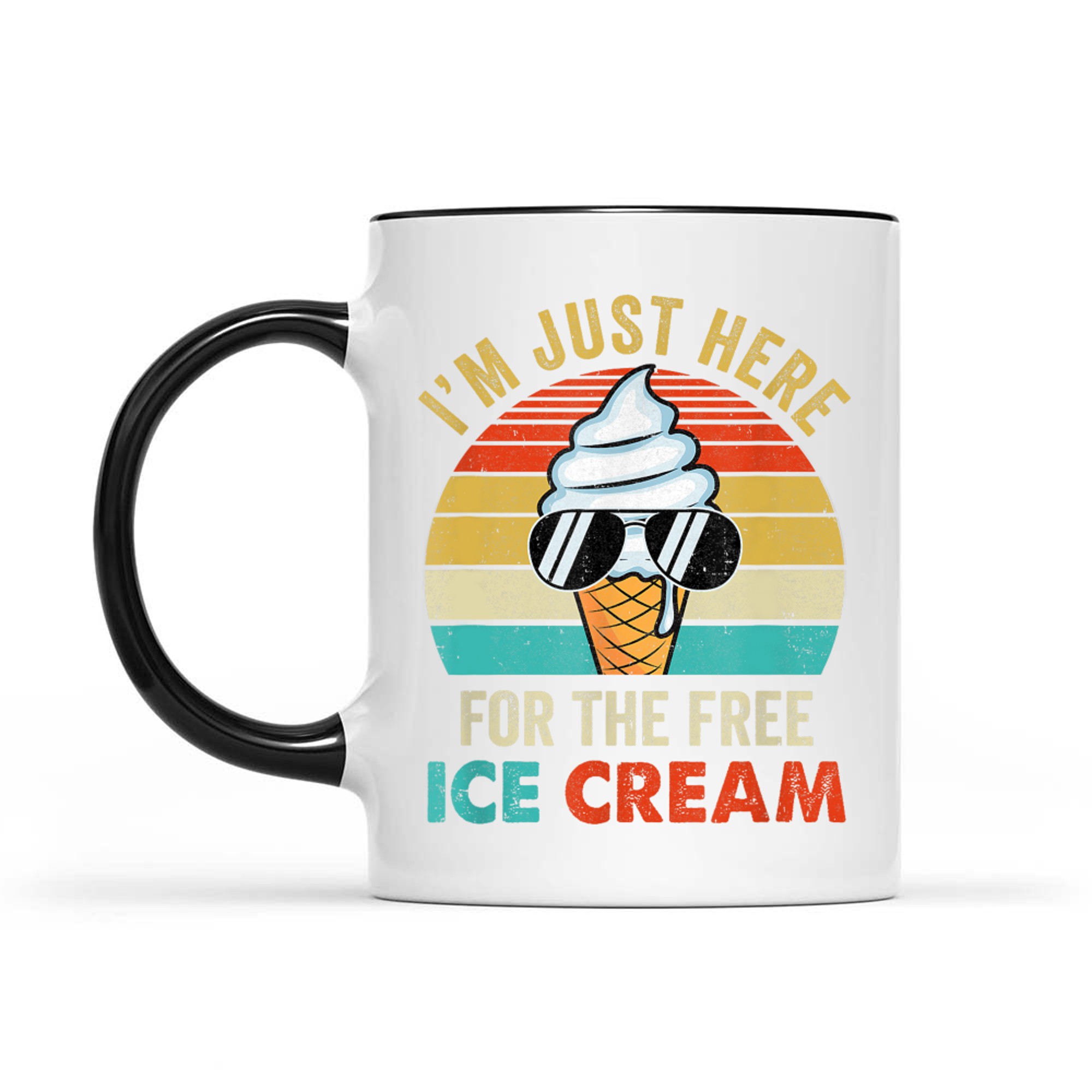 I'm Just Here For The Free Ice Cream Funny Cruise Retro Mug