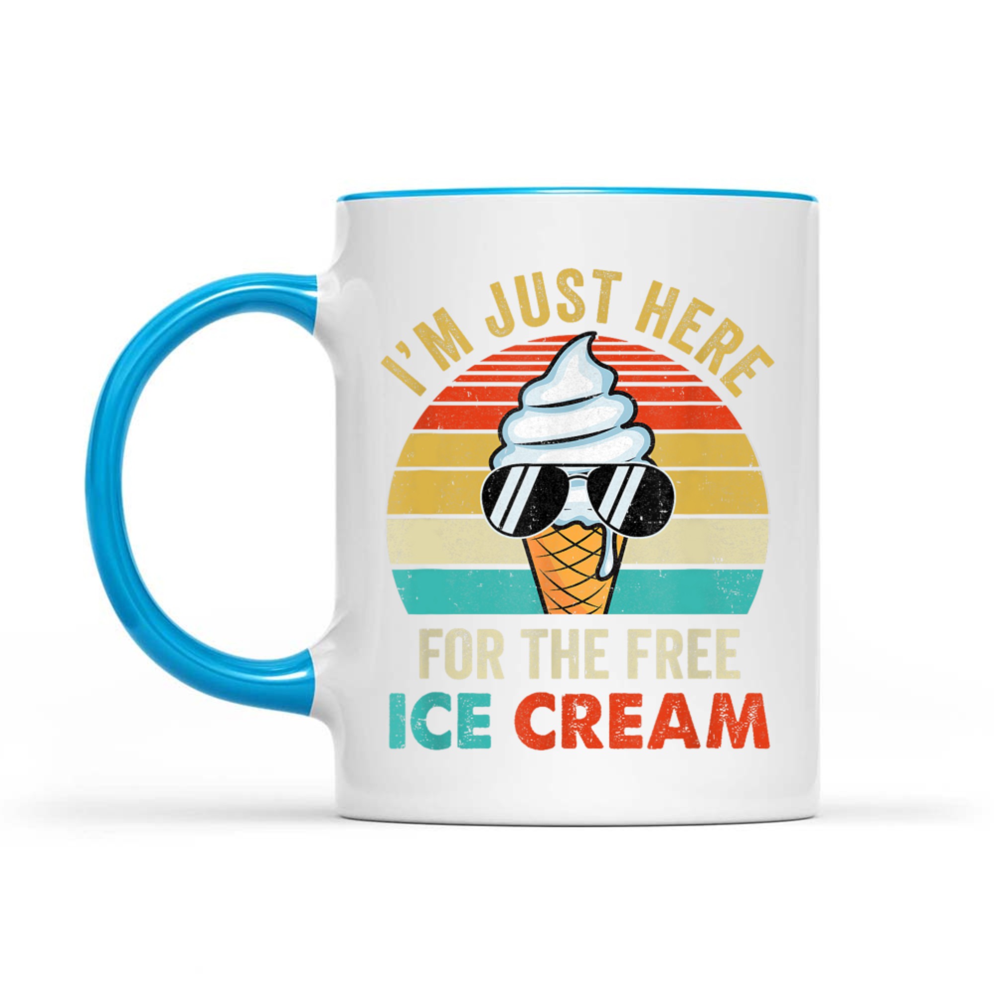 I'm Just Here For The Free Ice Cream Funny Cruise Retro Mug
