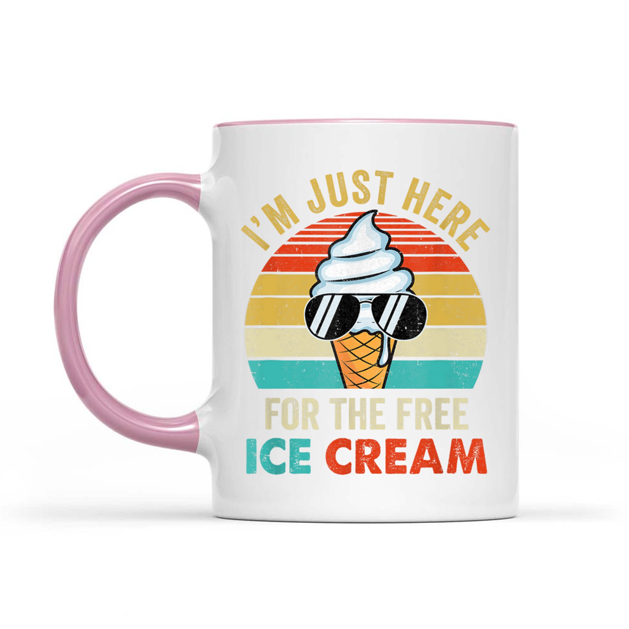 I'm Just Here For The Free Ice Cream Funny Cruise Retro Mug