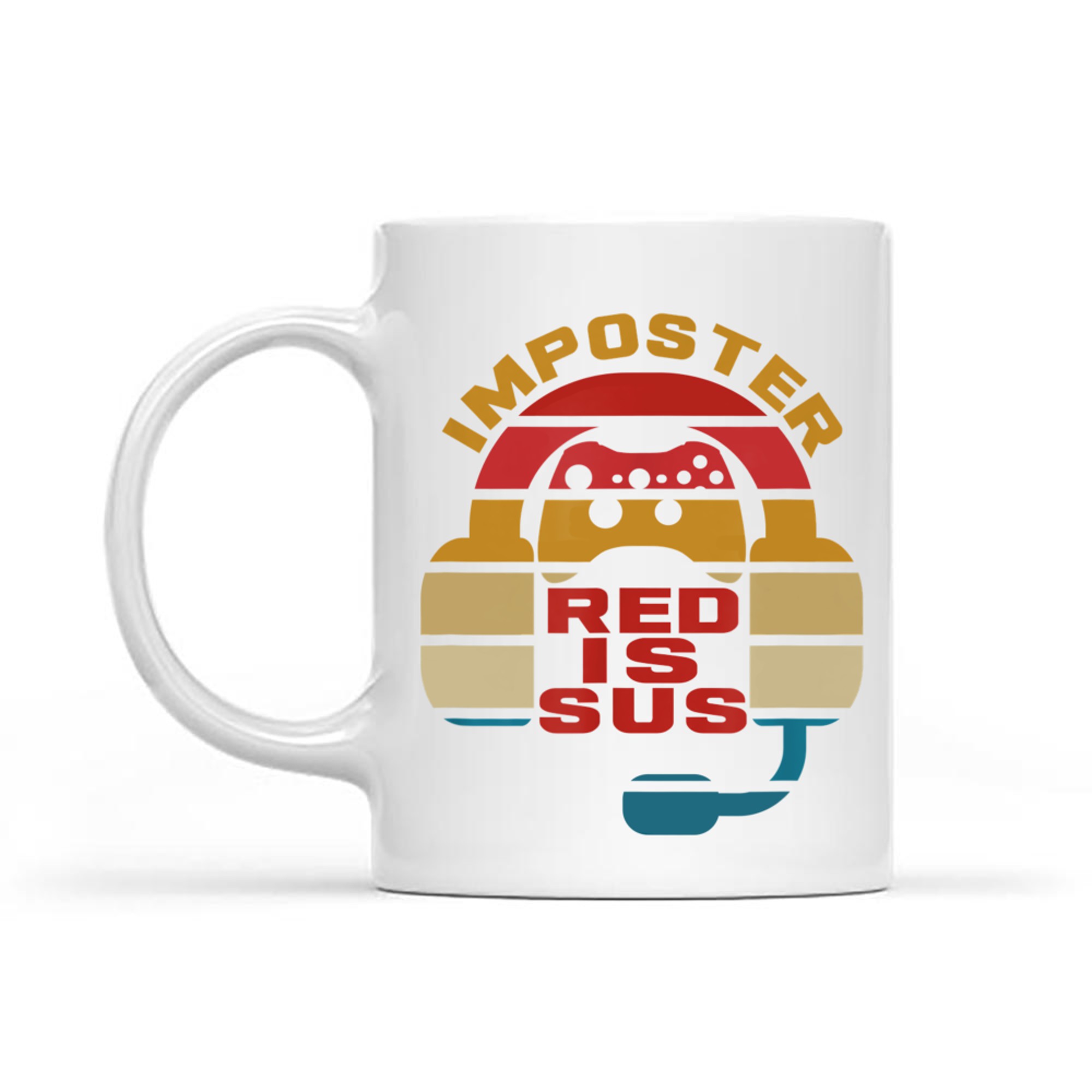 Imposter Red Is Sus Gamer Gaming Retro Mug