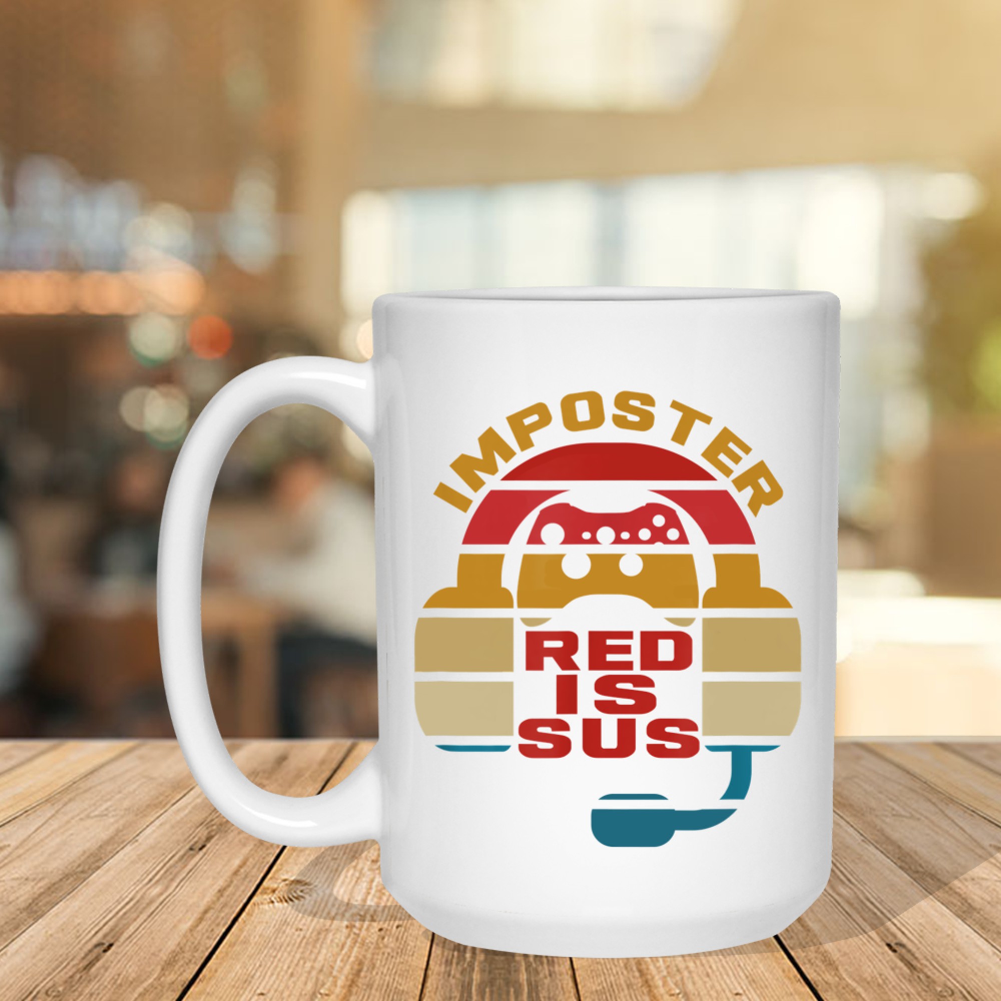 Imposter Red Is Sus Gamer Gaming Retro Mug