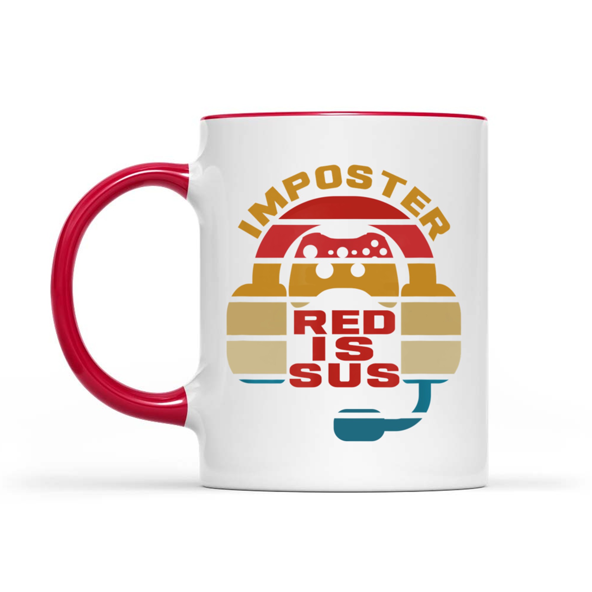 Imposter Red Is Sus Gamer Gaming Retro Mug