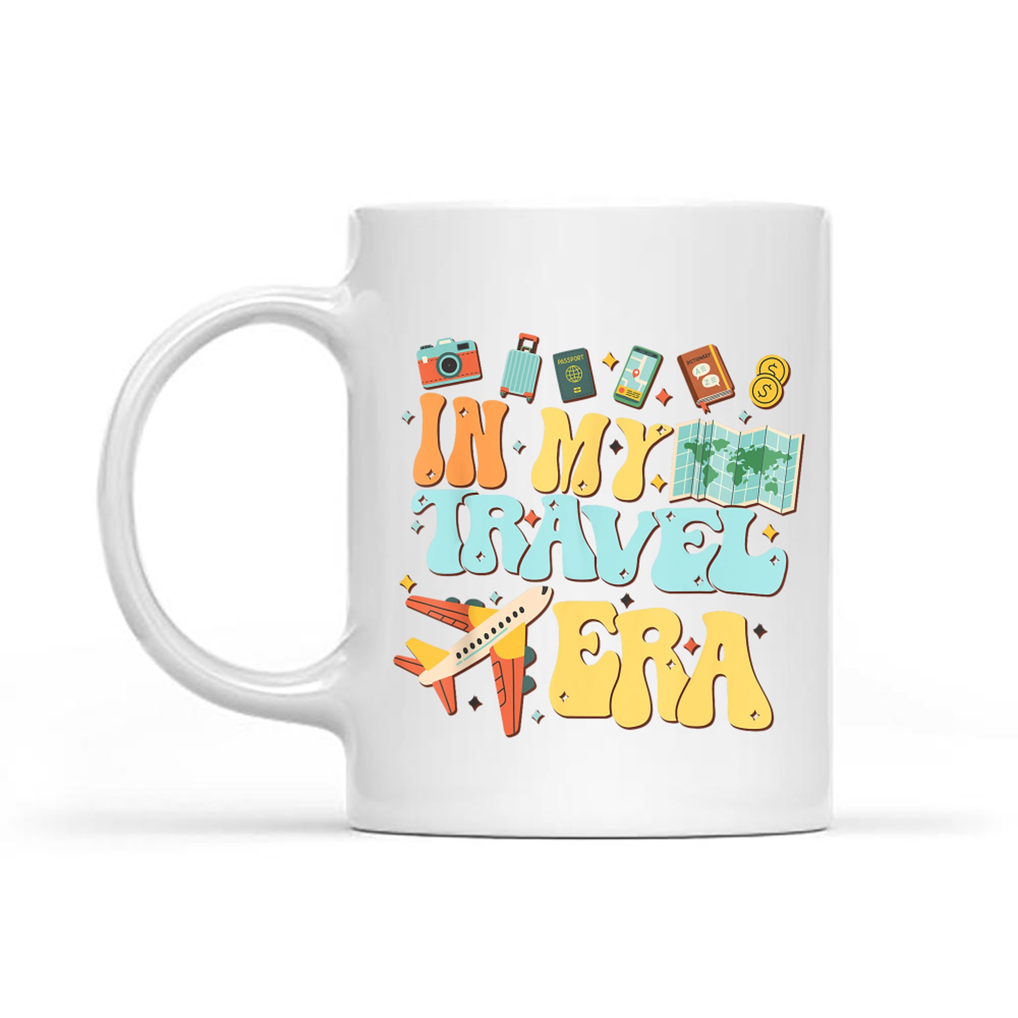 In My Travel Era Funny Traveler Airplane Summer Vacation Mug